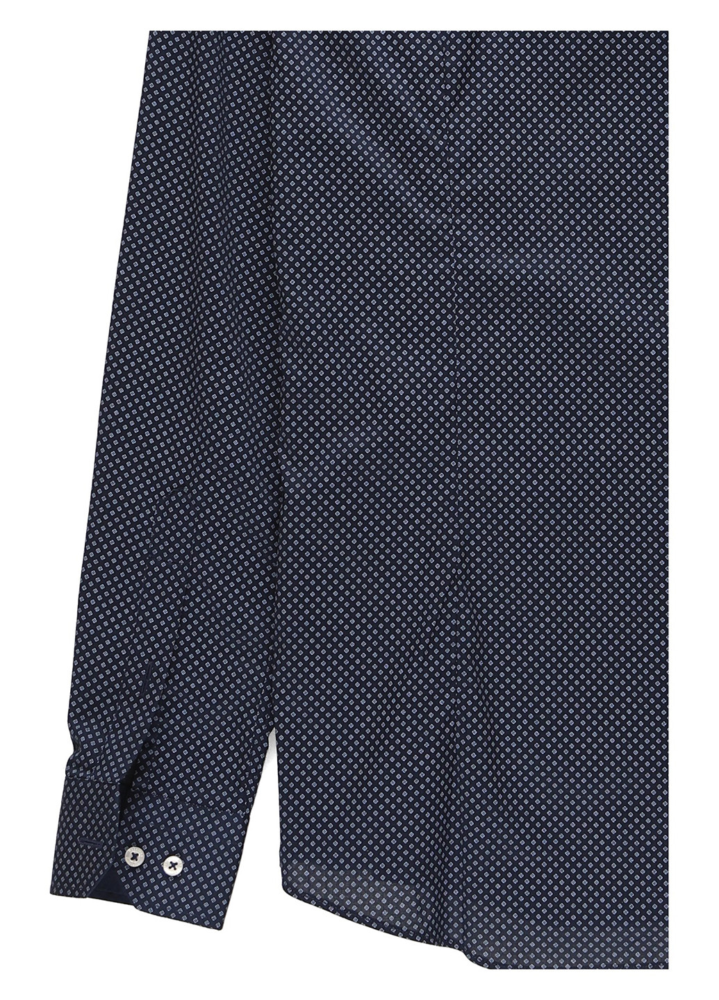 Темно-синяя классическая, кэжуал рубашка с геометрическим узором Nazarenogabrielli