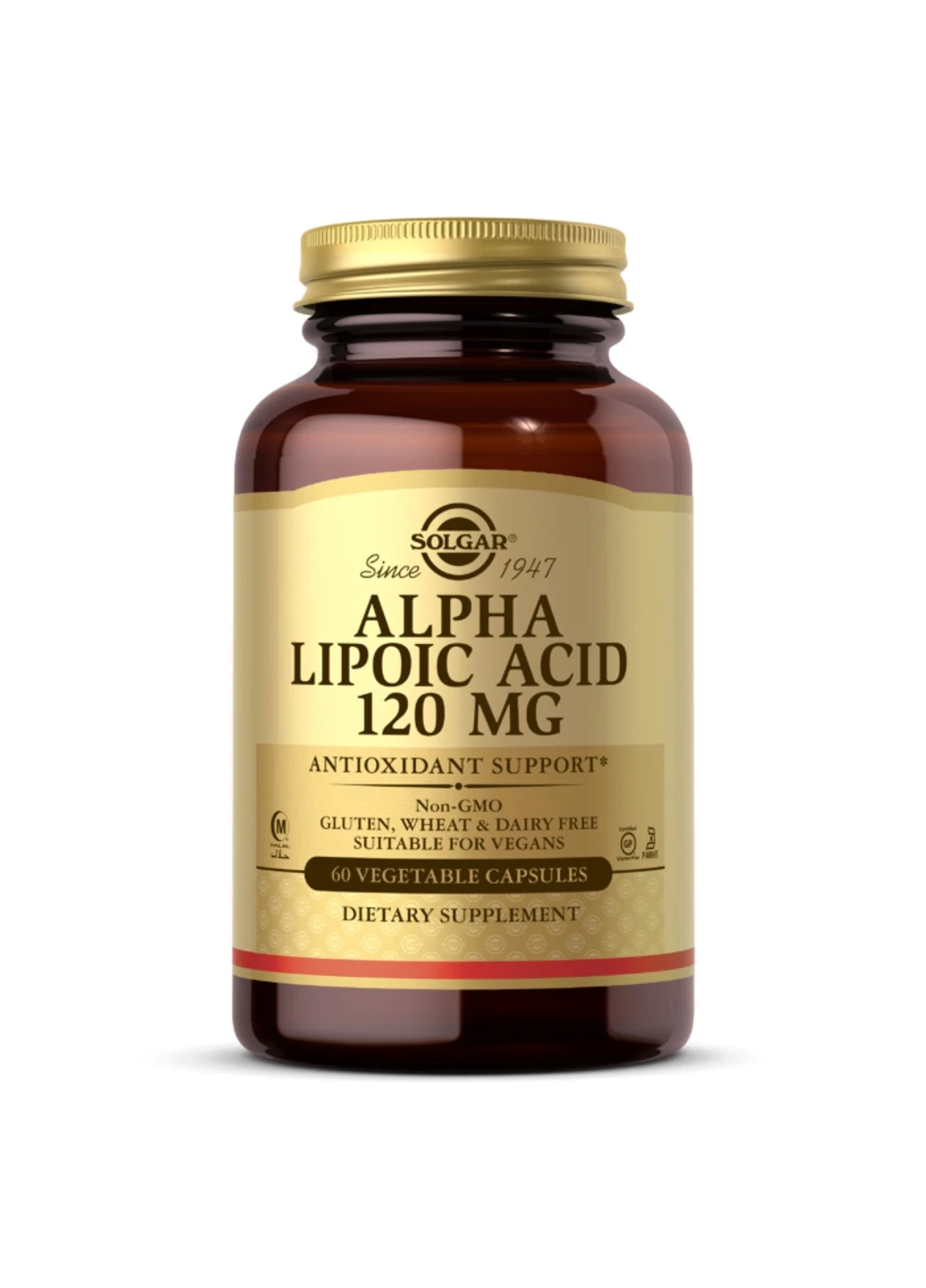 Альфа-ліпоєва кислота Alpha Lipoic Acid 120 mg (60 капсул) солгар Solgar (255408991)