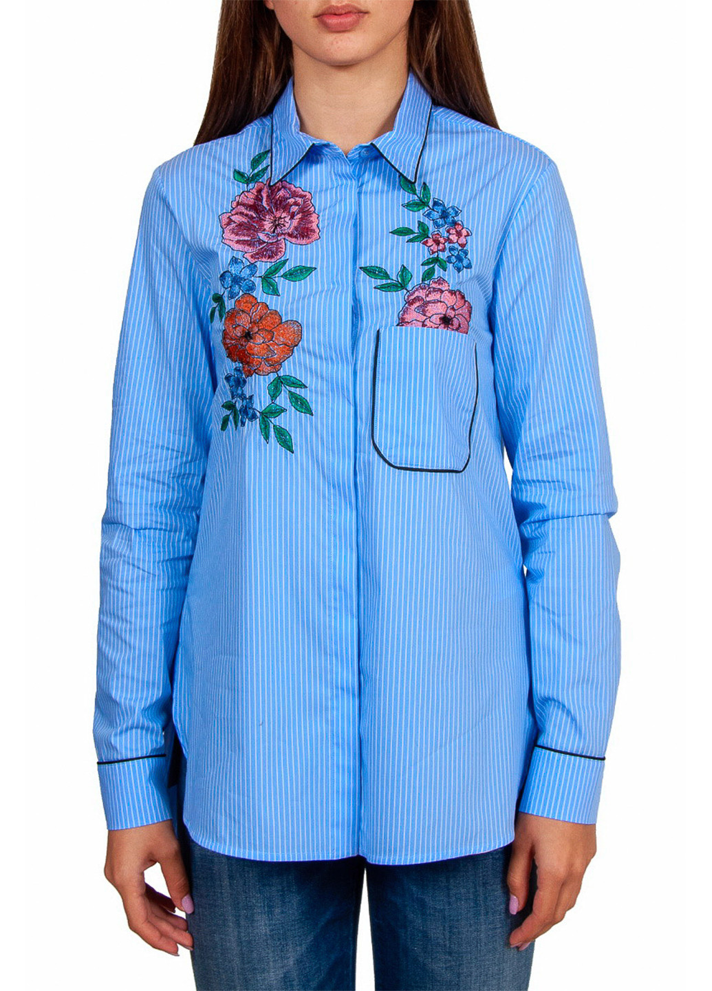 Голубая демисезонная блуза Sfizio
