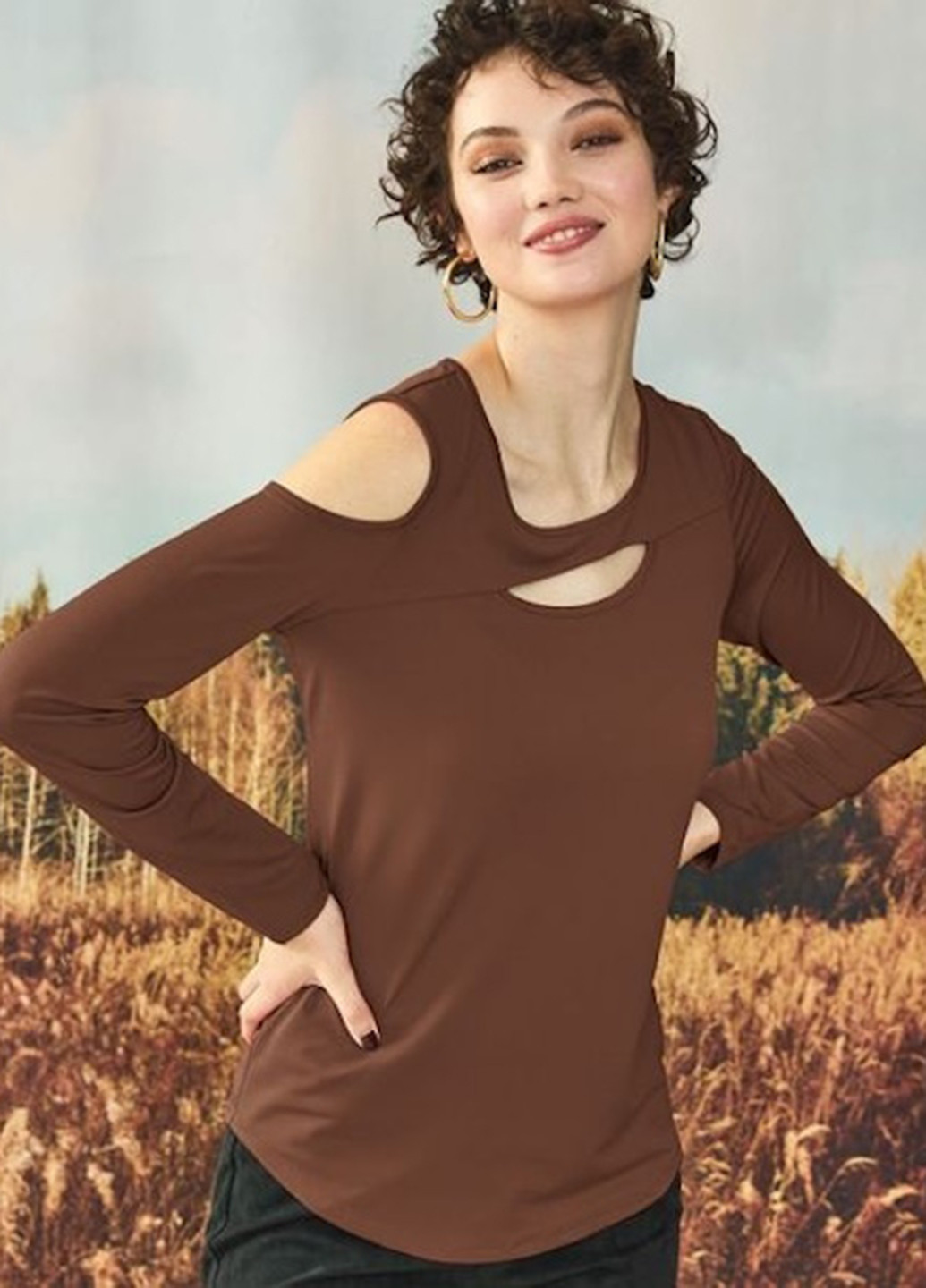 Коричневая блуза Studio 1886