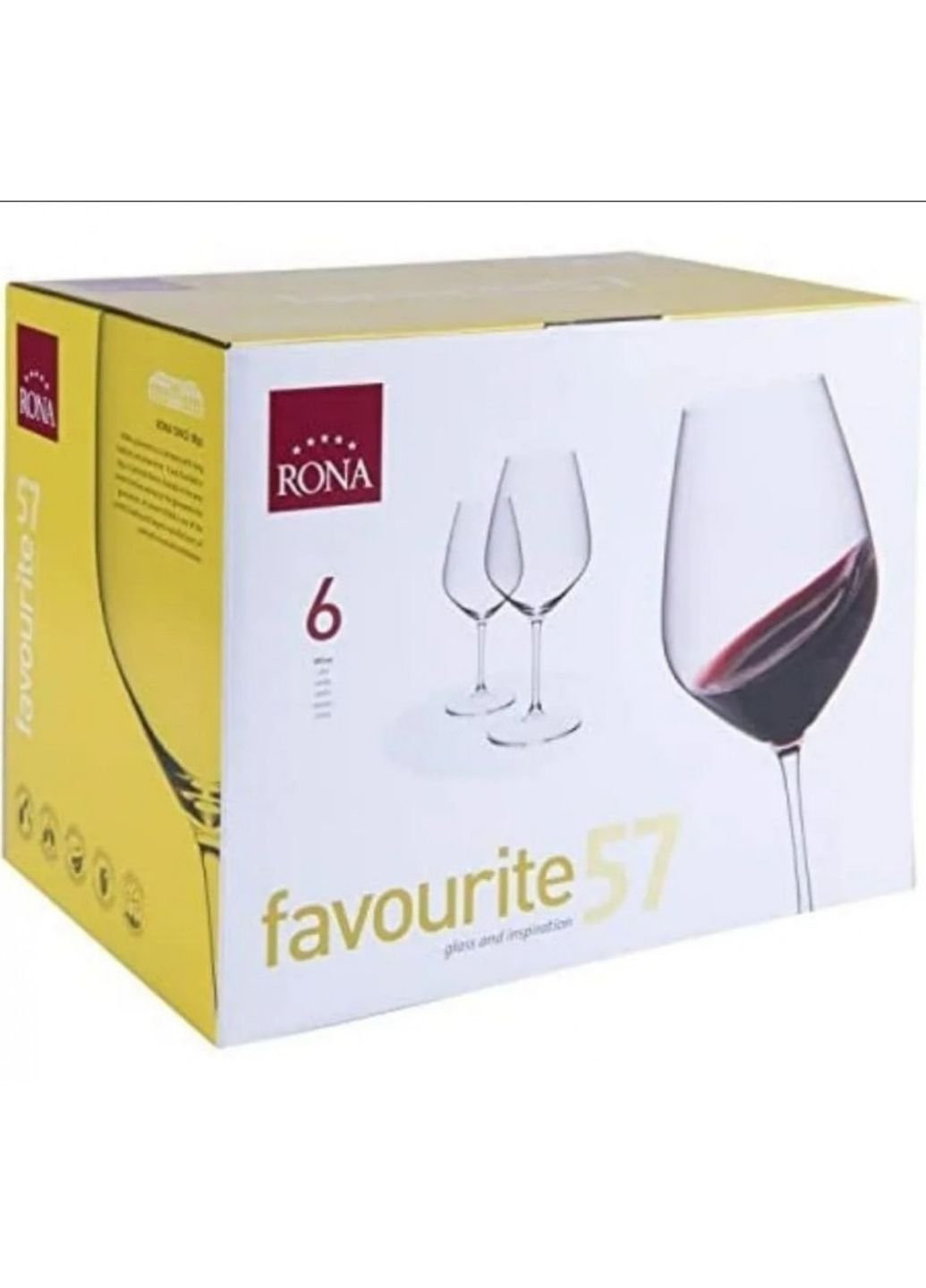 Набор бокалов для вина Favourite 7361-0-570 570 мл 6 шт Rona (253583297)