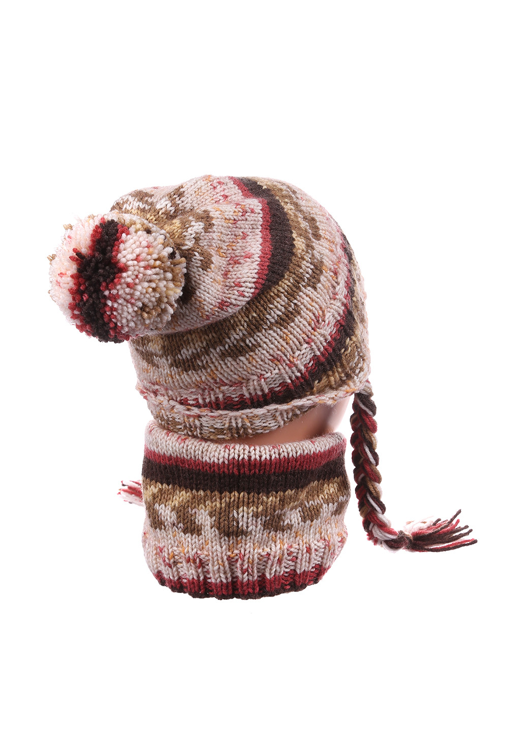 Коричневый зимний комплект (шапка, шарф) Mtp