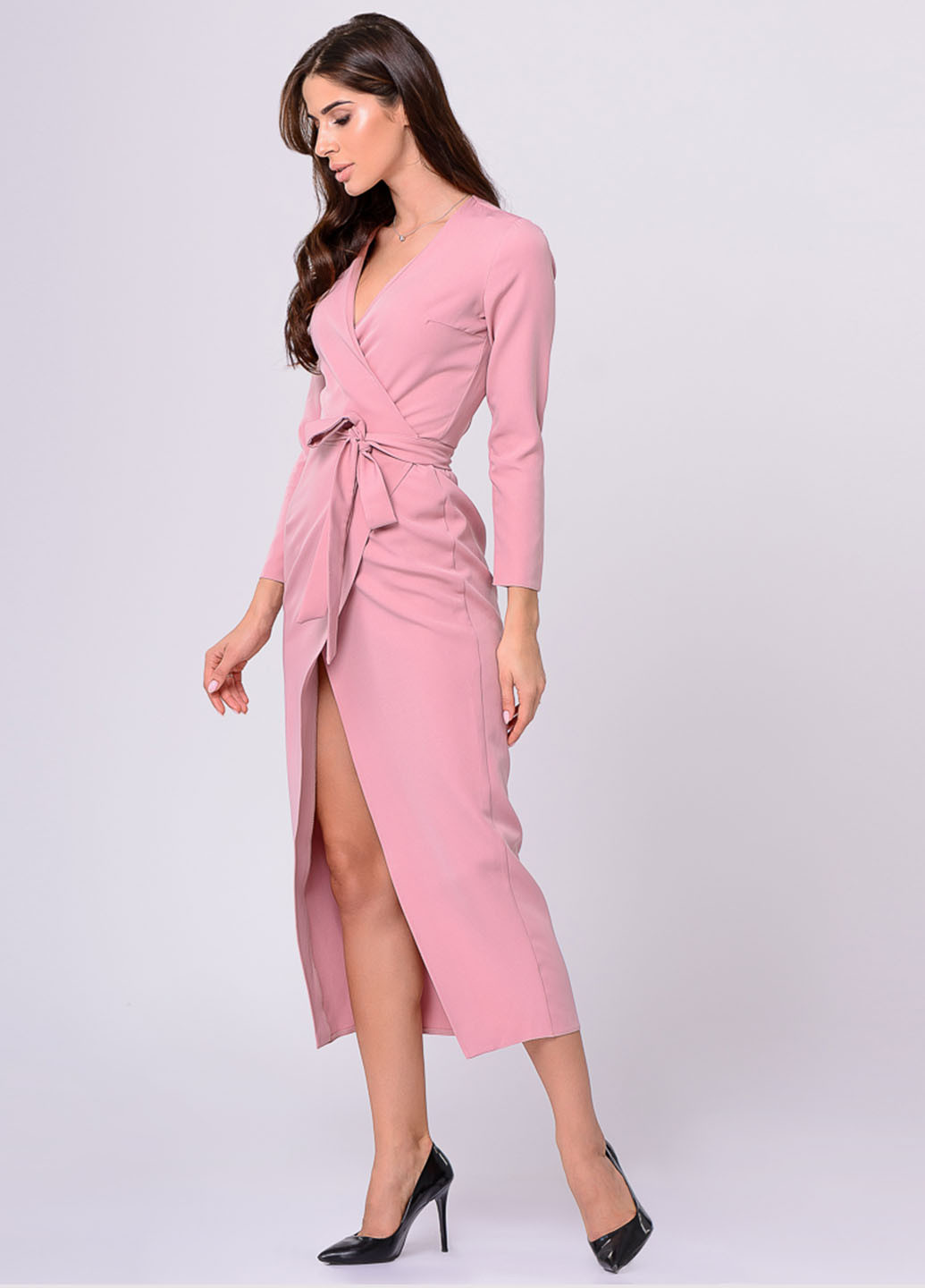 Розовое кэжуал платье Lilove однотонное