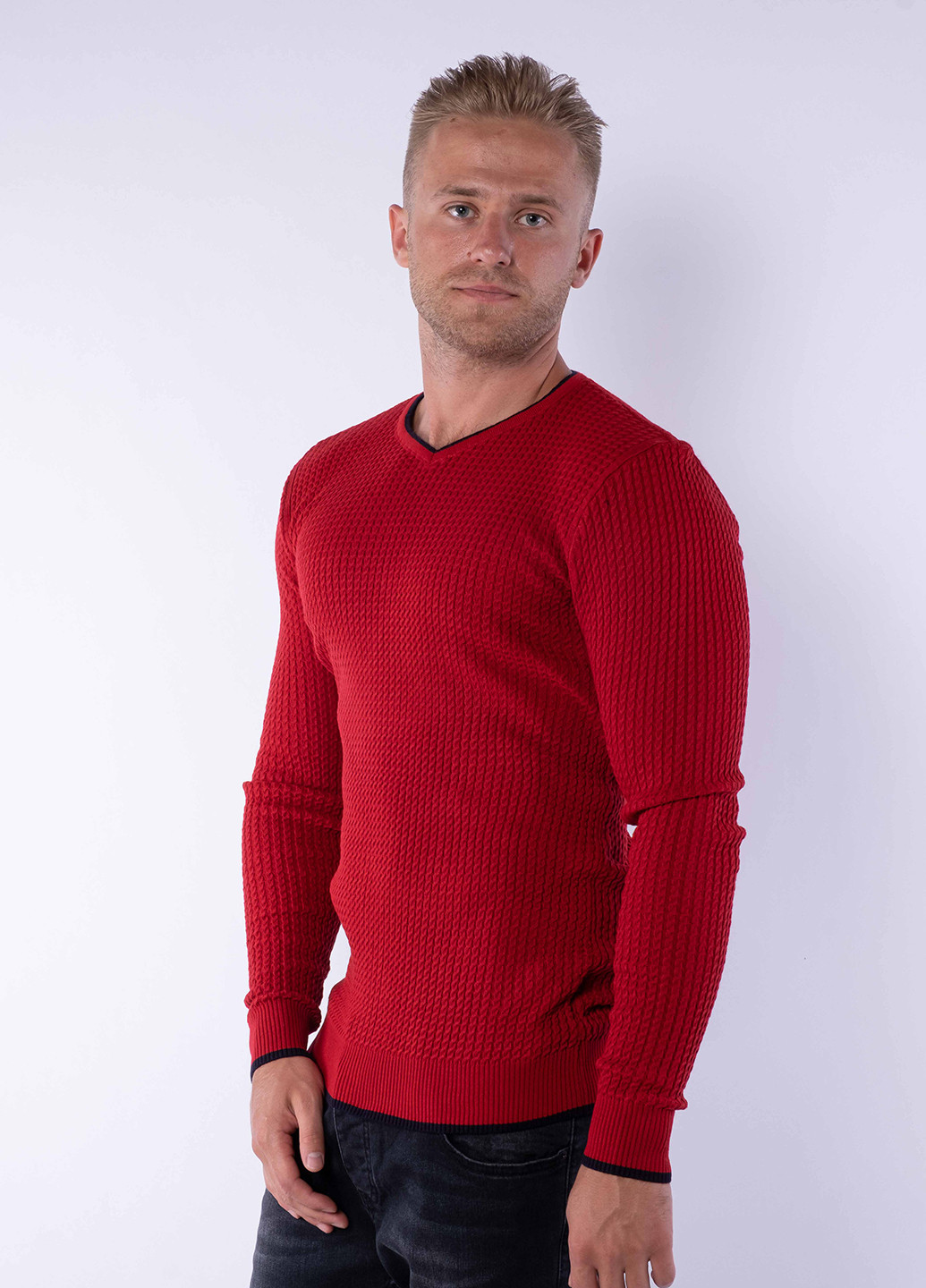 Червоний демісезонний пуловер пуловер Time of Style