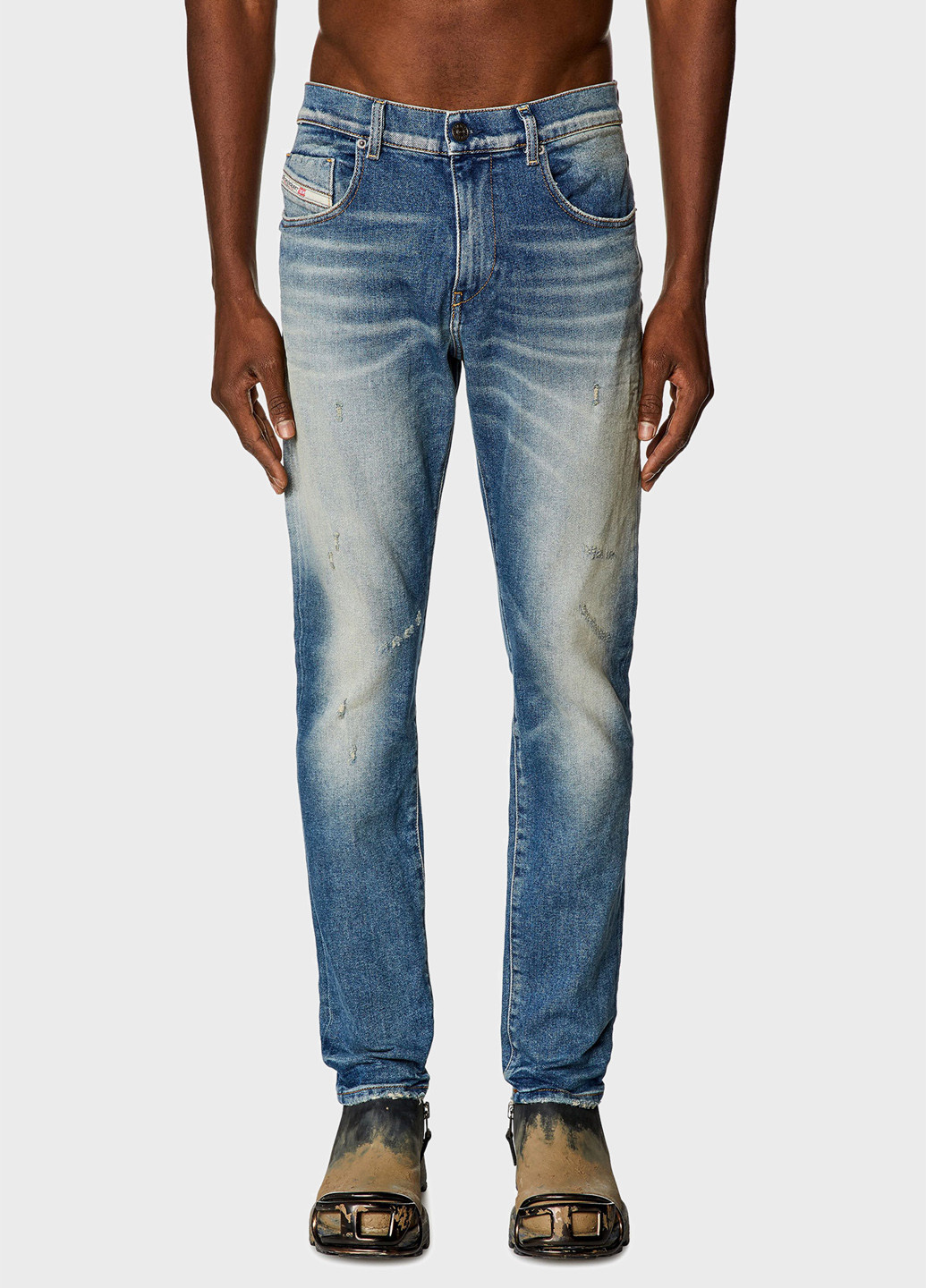 Синие демисезонные регюлар фит джинсы Diesel
