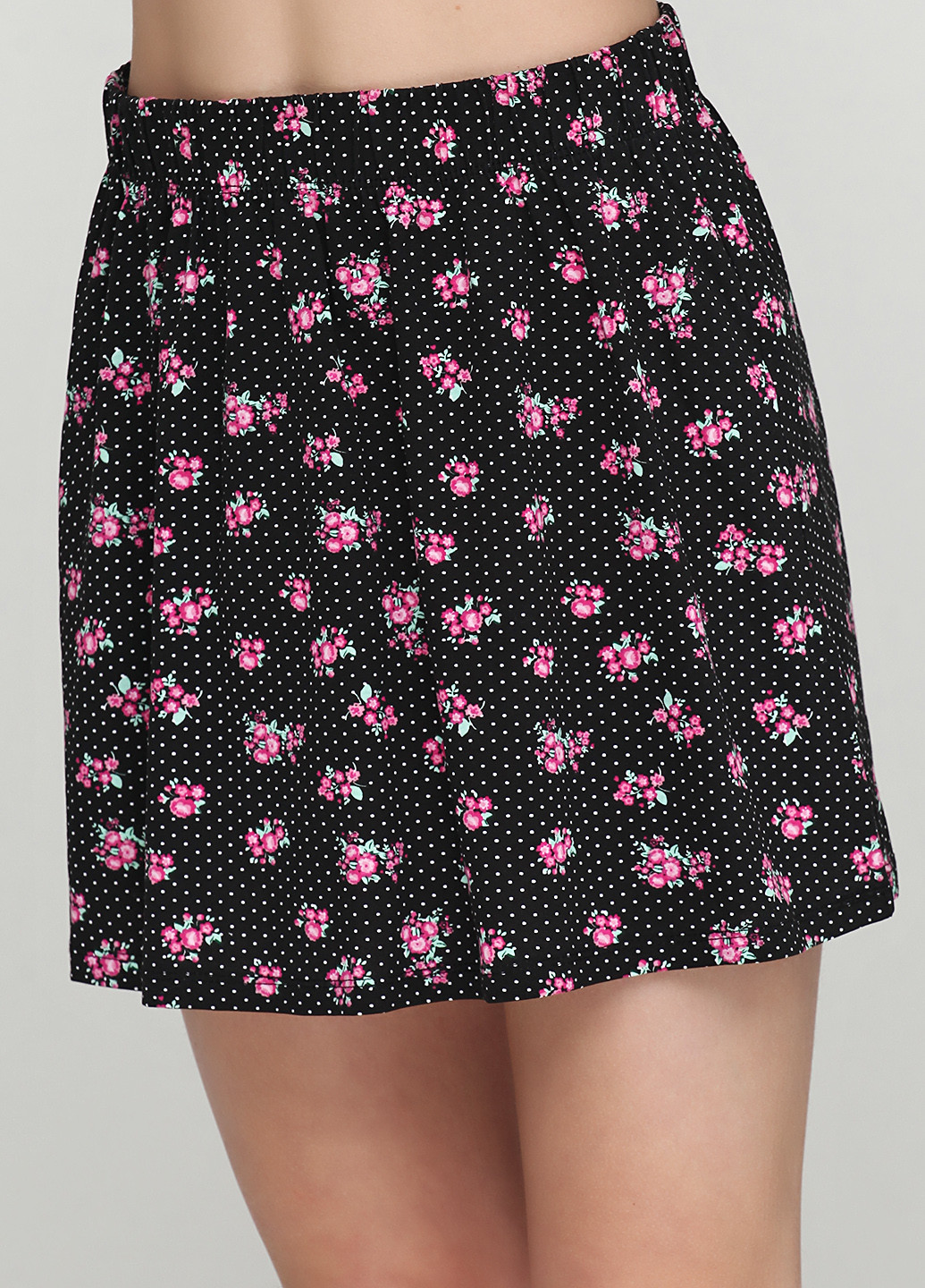 Черная кэжуал цветочной расцветки юбка Terranova мини