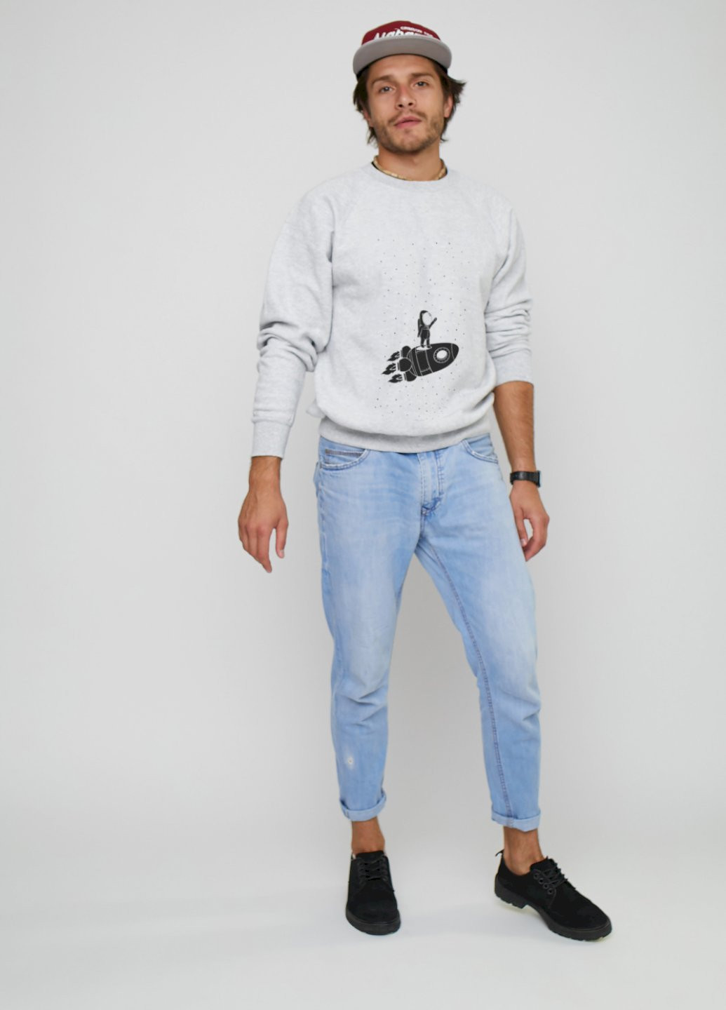 Серый свитшот мужской YAPPI (198688766)