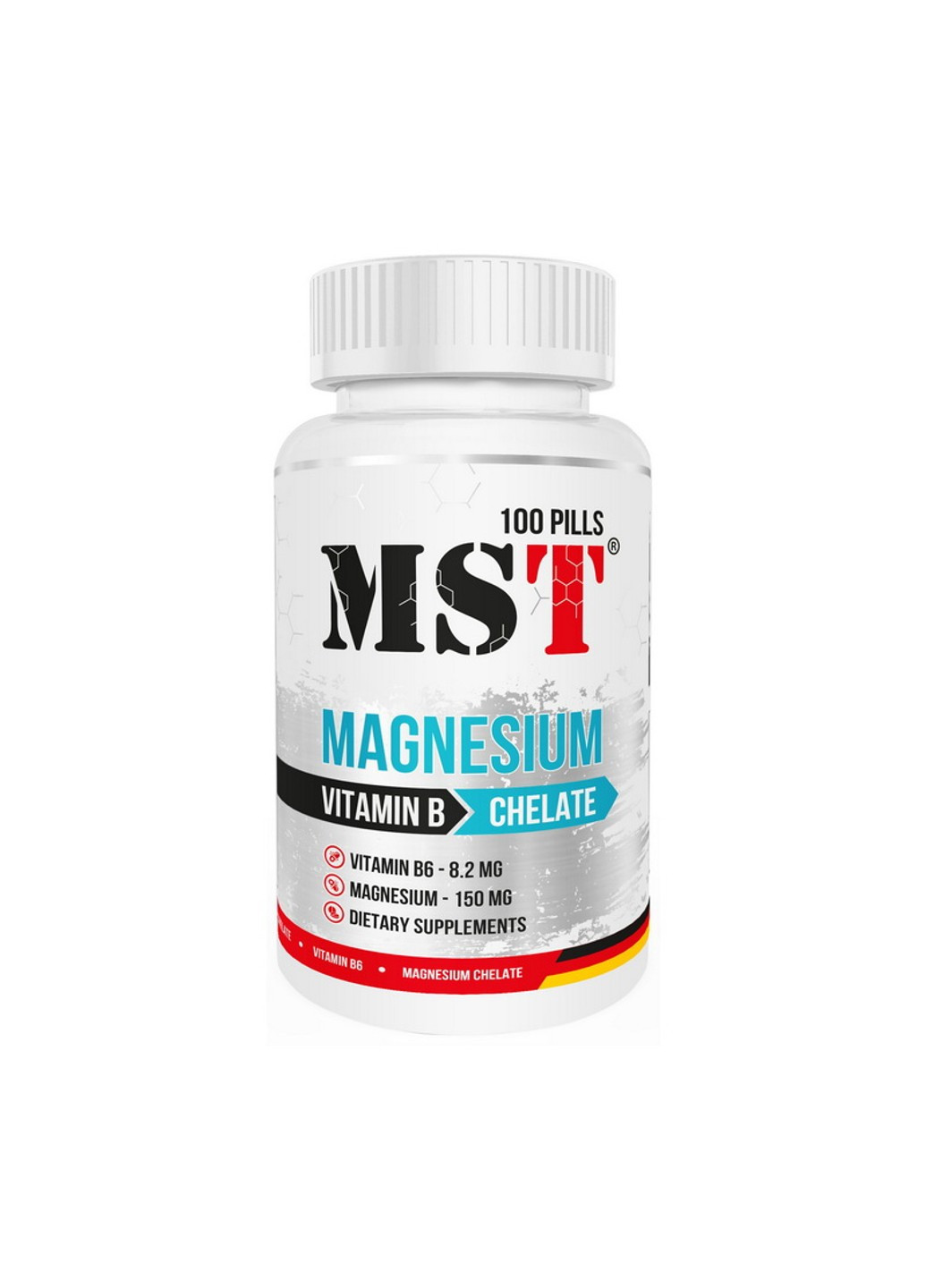Магній хелат Magnesium Chelate Vitamin B 100 таблеток MST (255409508)
