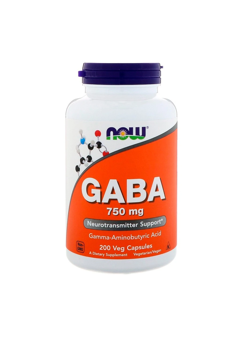 ГАМК GABA 750 мг (200 капсул) нау фудс гамма-аміномасляна кислота Now Foods (255362786)