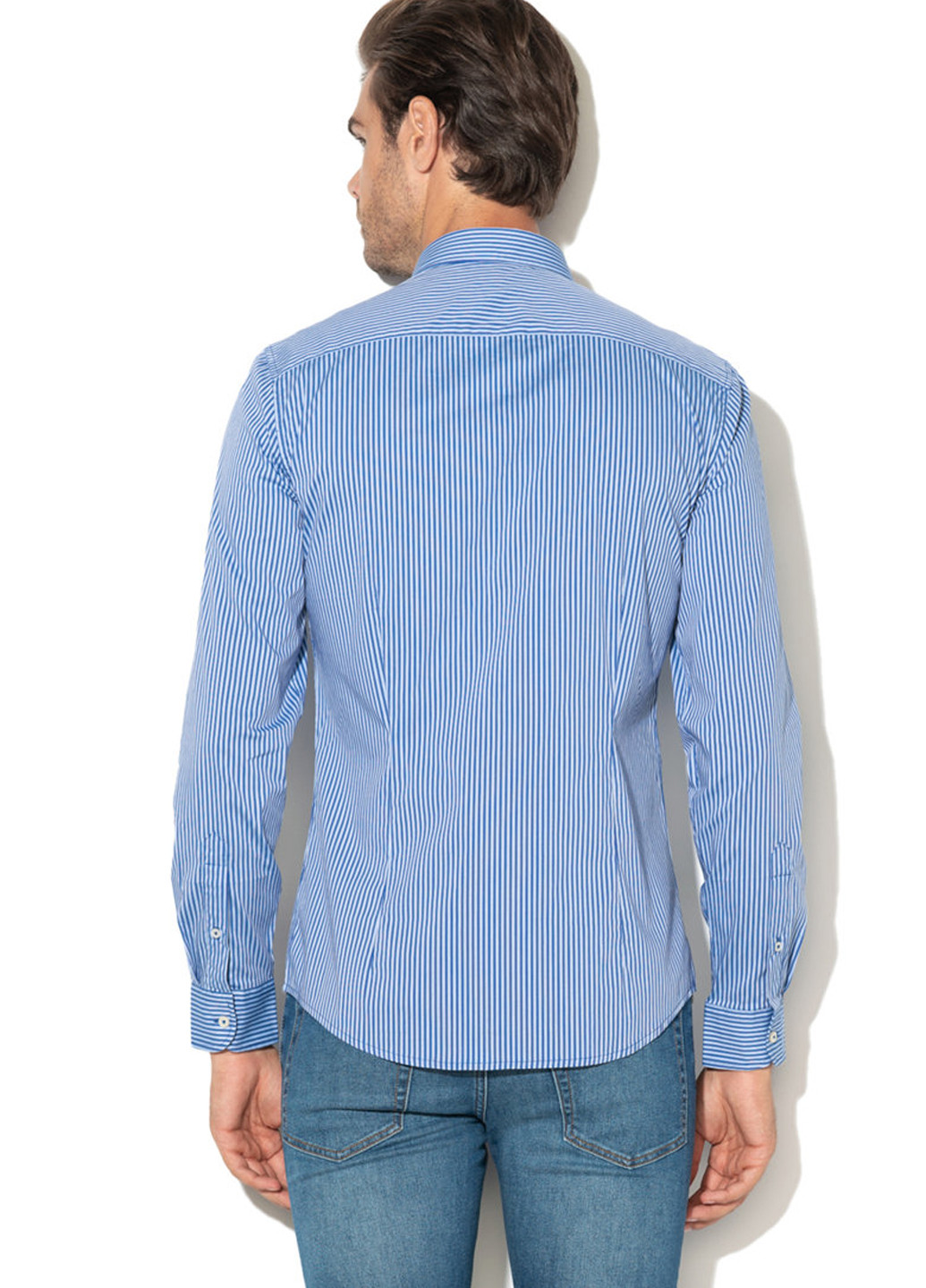Голубой кэжуал рубашка в полоску United Colors of Benetton