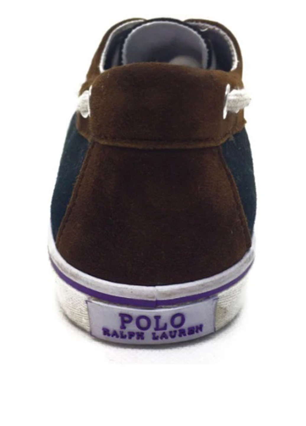 Темно-коричневые топсайдеры Ralph Lauren со шнуровкой, с белой подошвой