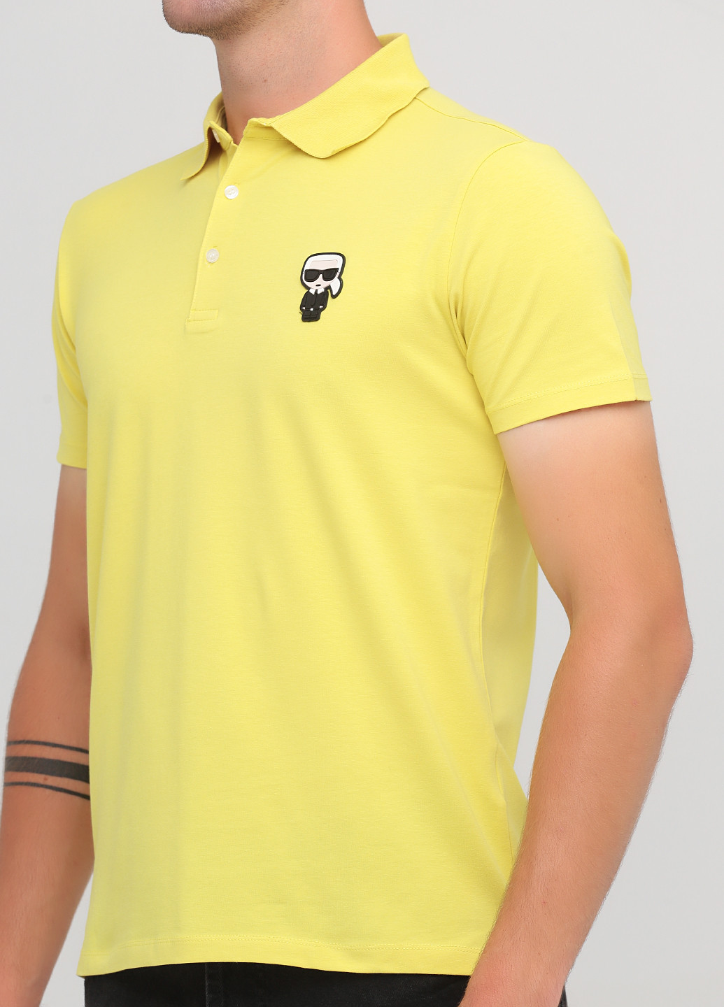 Желтая футболка-поло для мужчин Lagerfeld однотонная
