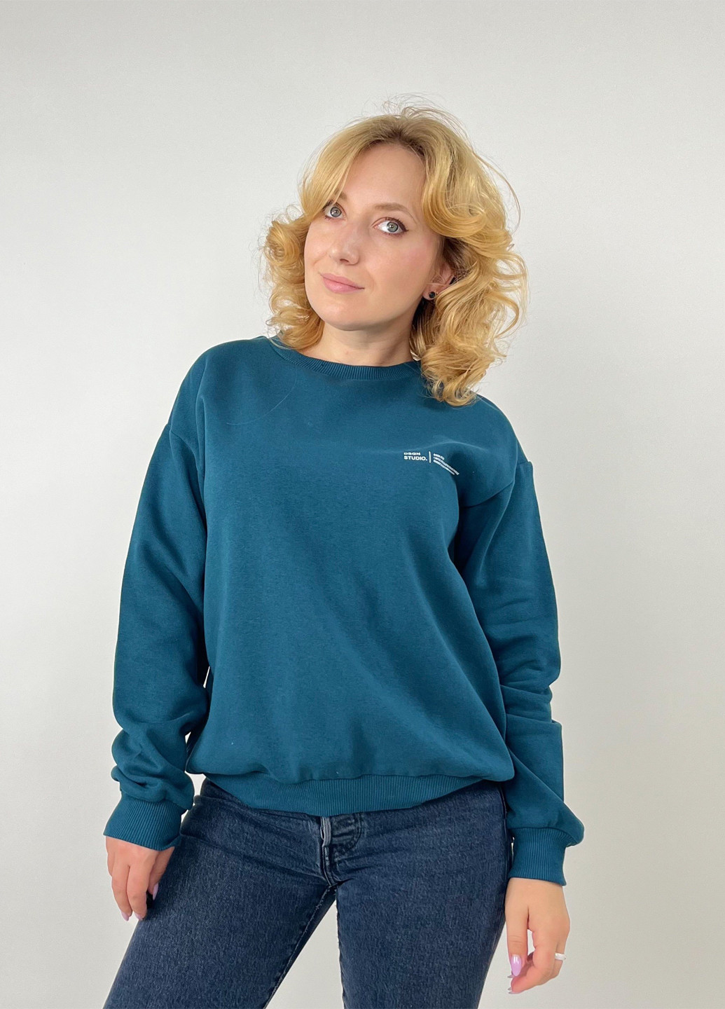 Морской волны свитшот Boohoo надпись без декора (303108000)