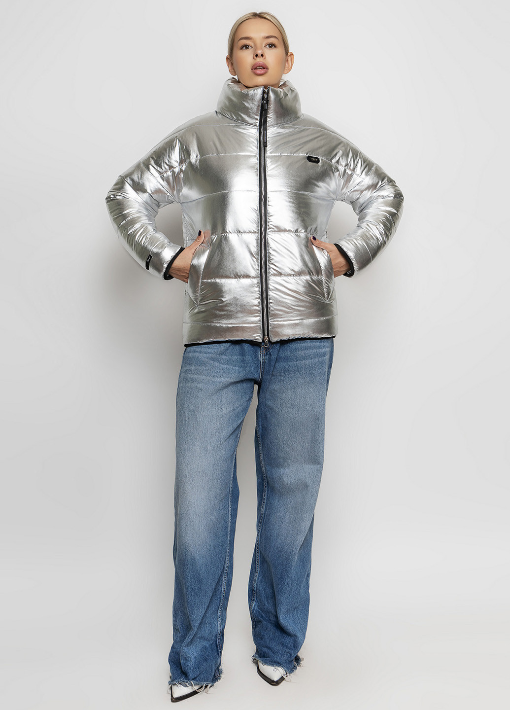 Срібна демісезонна куртка O`zona milano