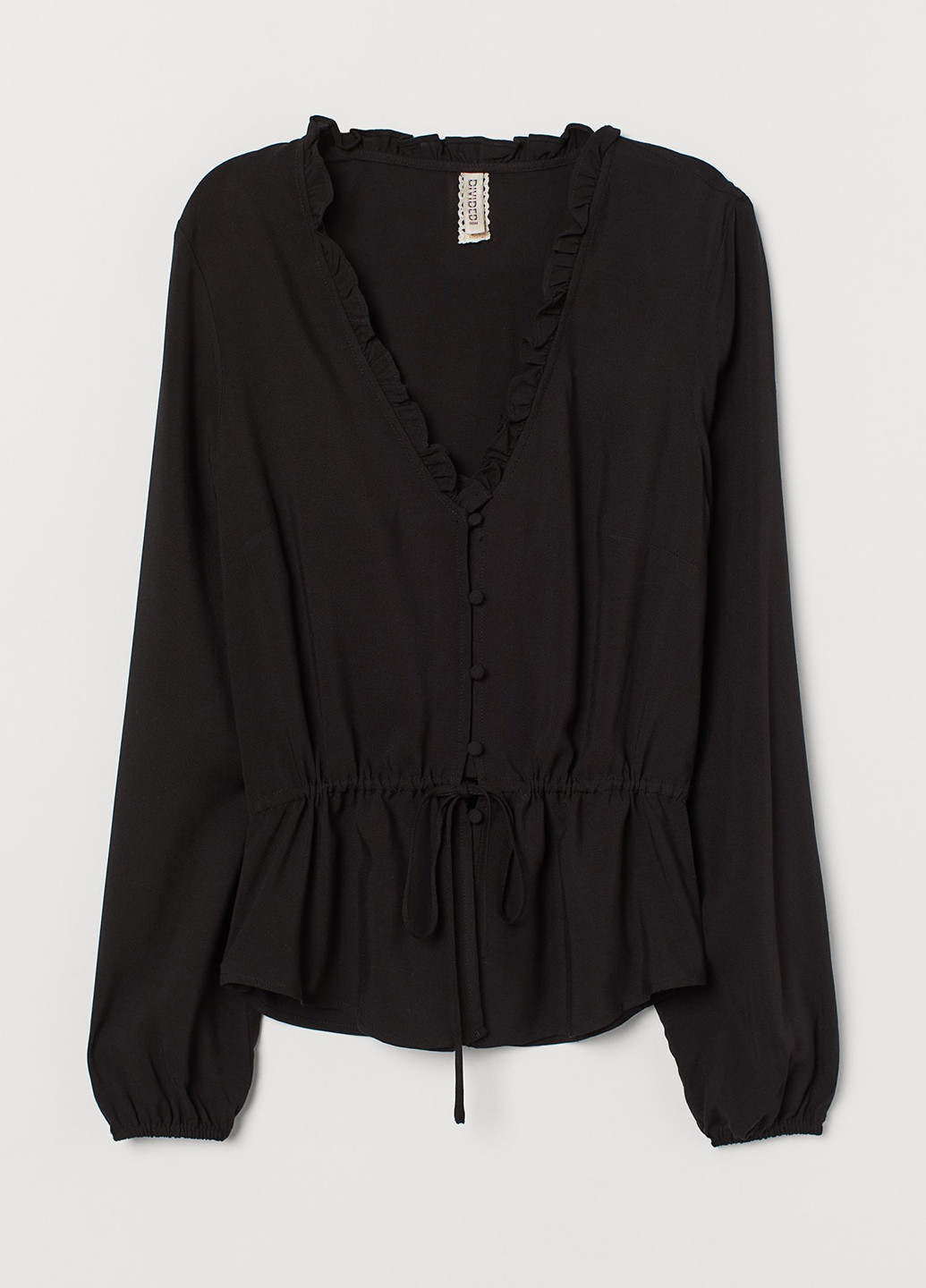 Чёрная блуза с баской H&M