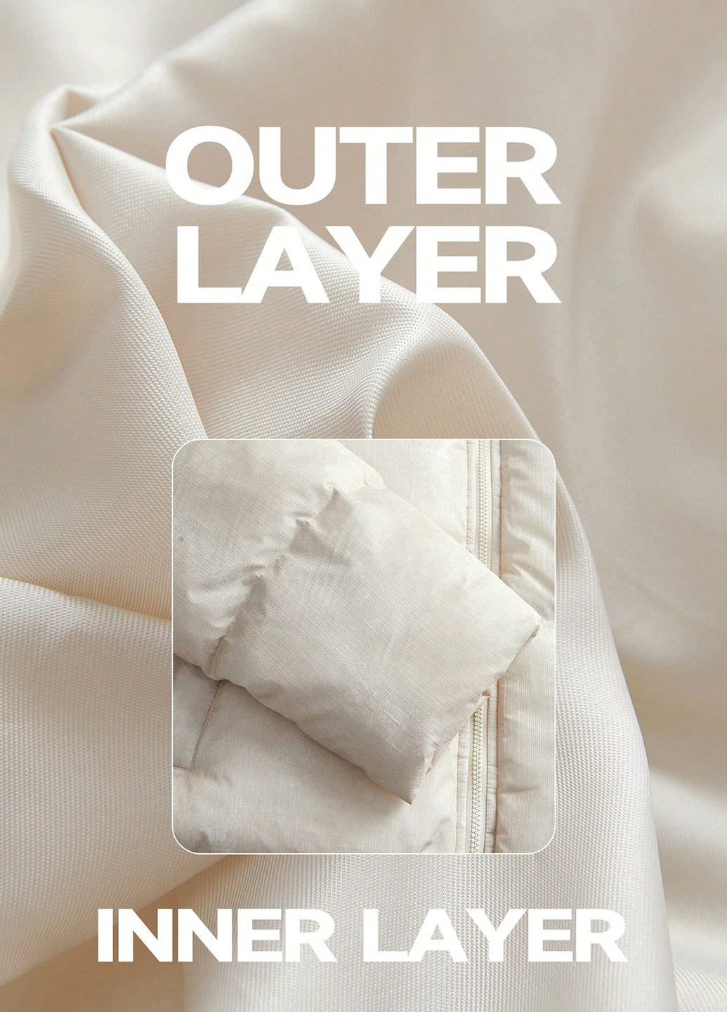 Молочна зимня куртка SHEIN