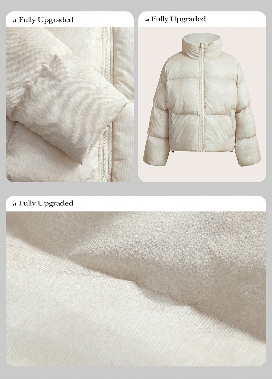 Молочна зимня куртка SHEIN