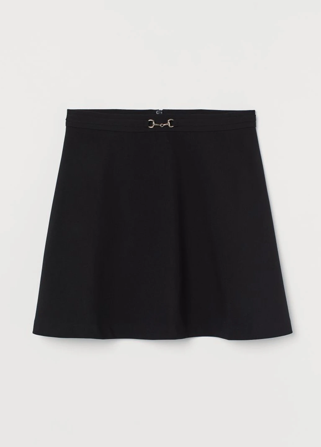 Черная кэжуал однотонная юбка H&M клешированная
