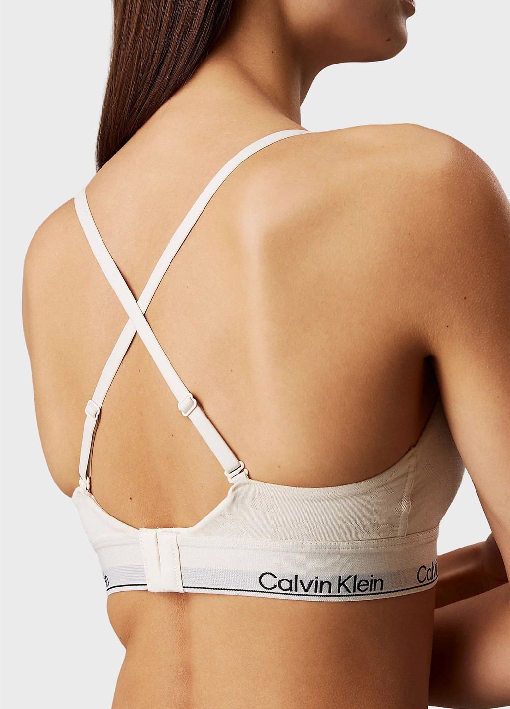 Білий тріенджел бюстгальтер Calvin Klein без кісточок модал