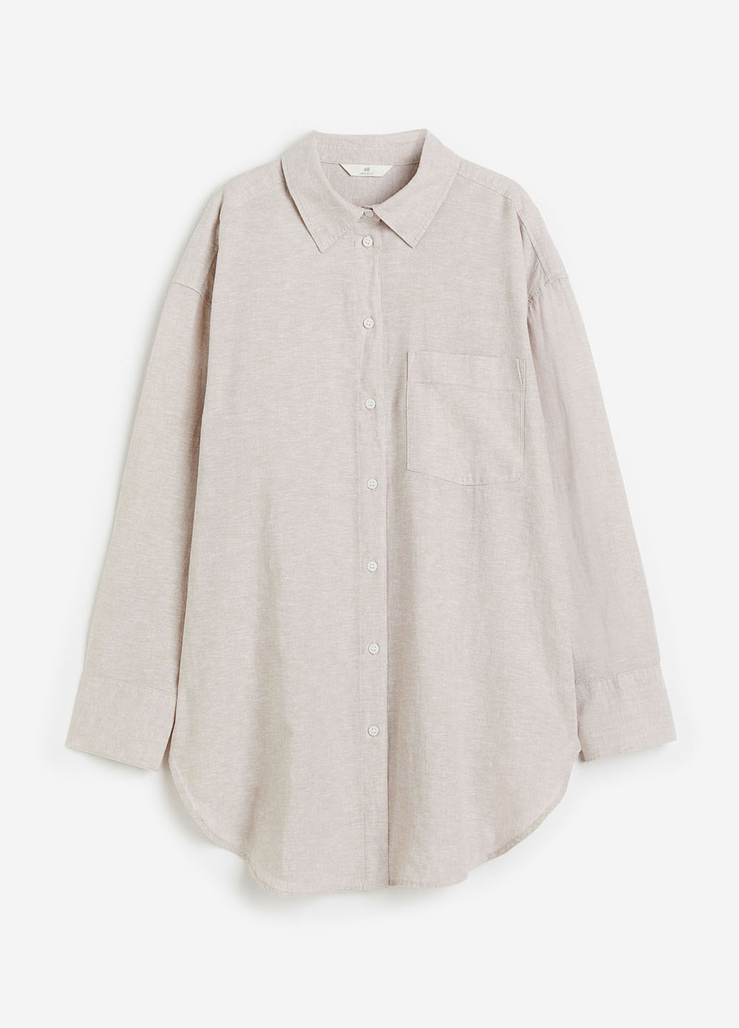 Светло-бежевая кэжуал рубашка меланж H&M