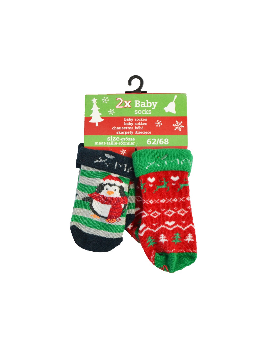 Новогодние носки для новорожденных Lidl комбинированные праздничные