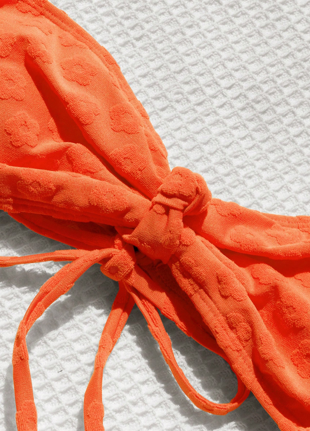 Помаранчевий літній купальник (ліф, трусики) бандо, роздільний SHEIN