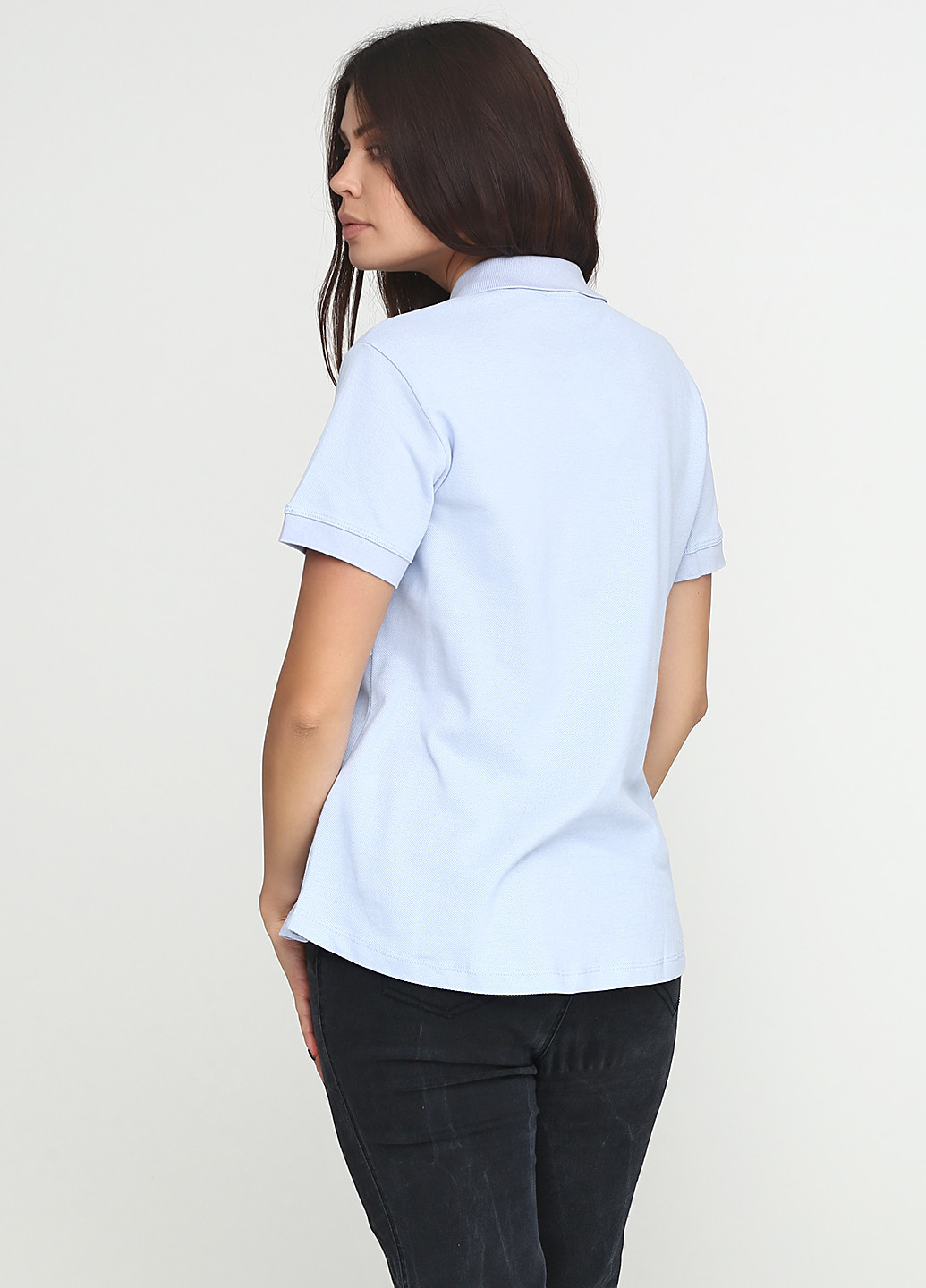 Голубой женская футболка-поло Gestuz в полоску