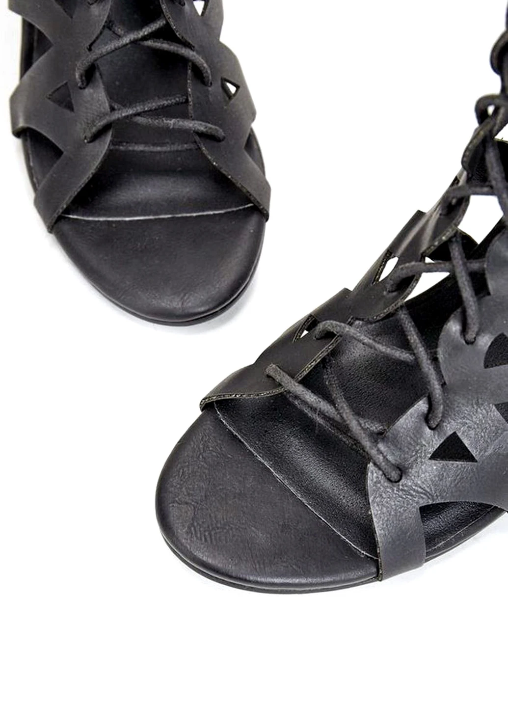 Черные босоножки JustFab на молнии со шнуровкой