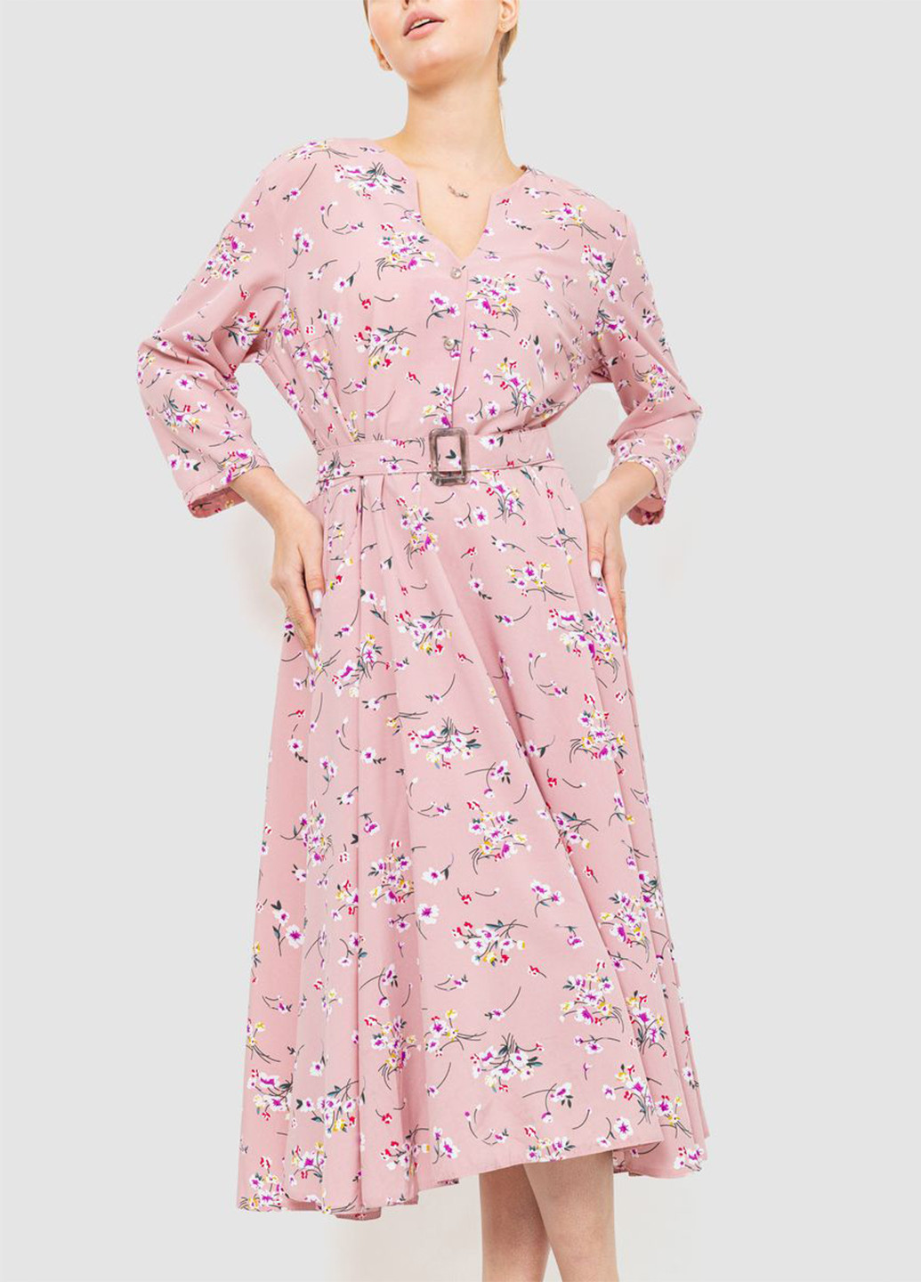 Світло-рожева кежуал сукня кльош Ager з квітковим принтом