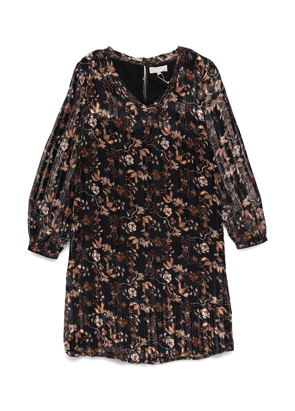 Чорна кежуал сукня плісована Cream з квітковим принтом