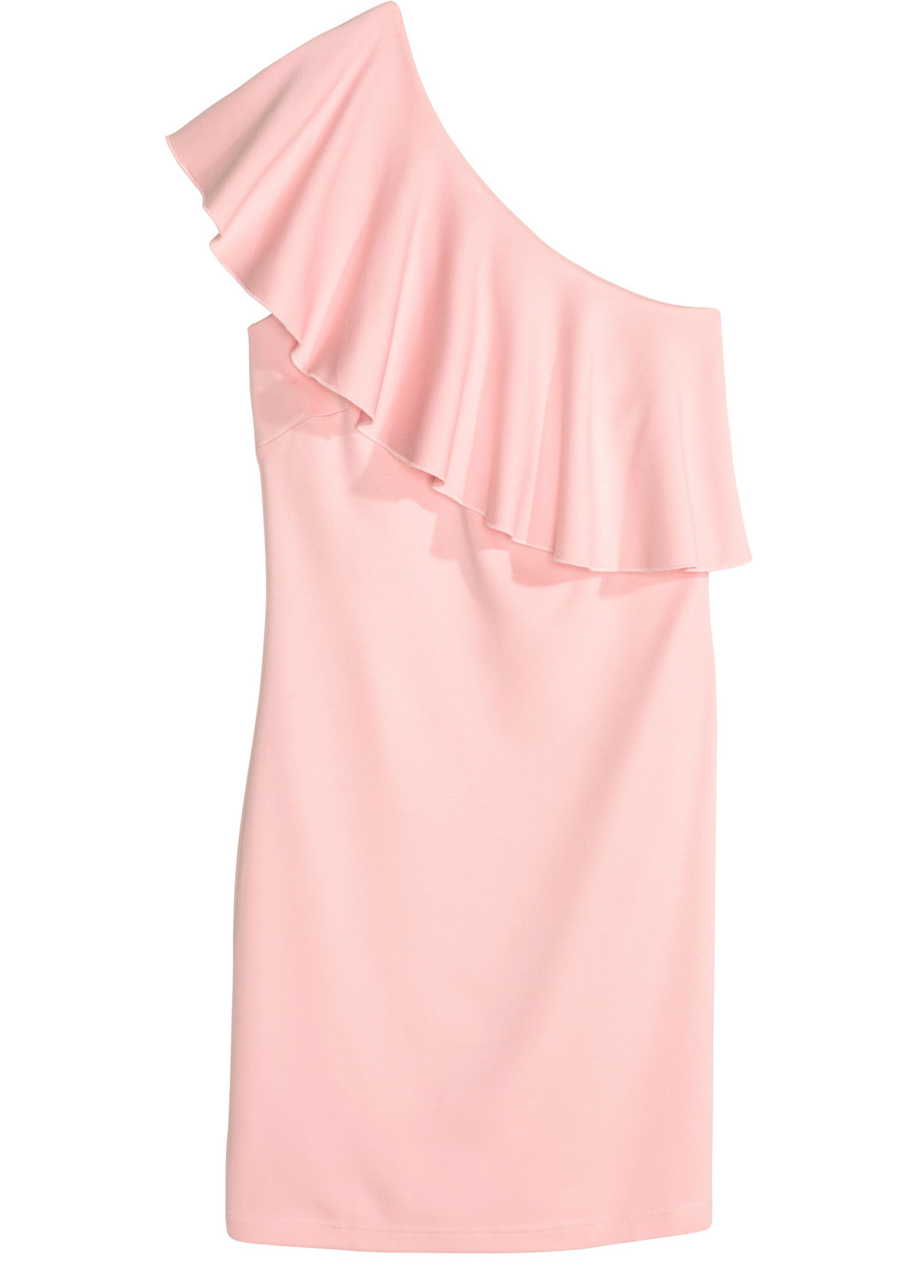 Світло-рожева кежуал сукня на одне плече H&M однотонна