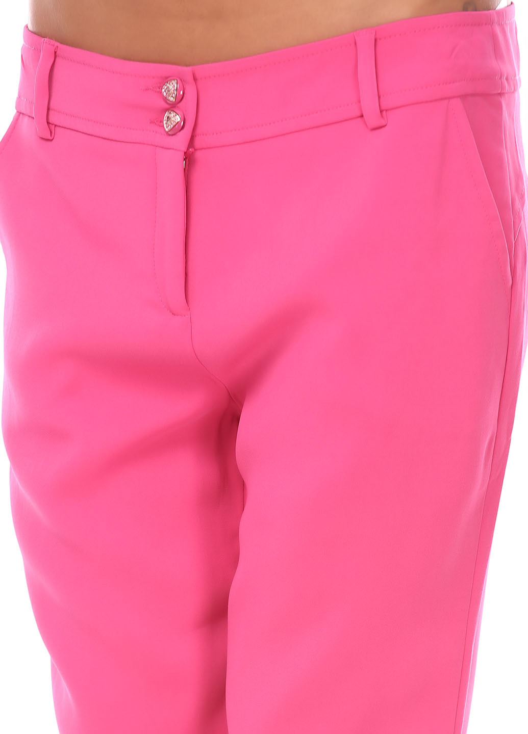 Розовые джинсовые летние брюки Sassofono