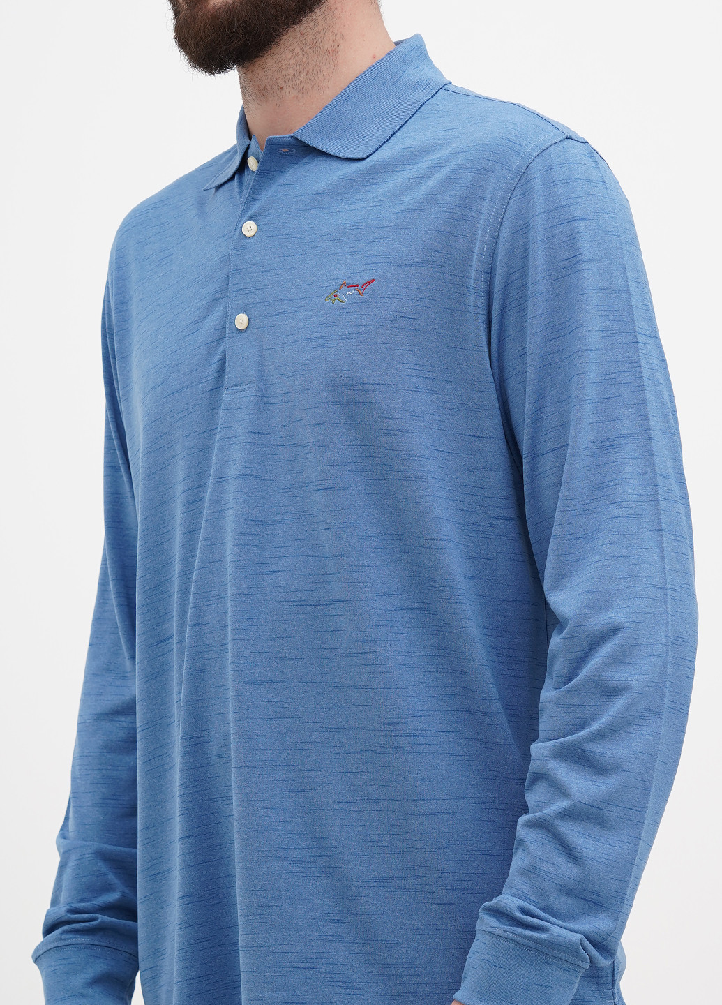 Серо-синяя футболка-поло для мужчин Greg Norman в полоску