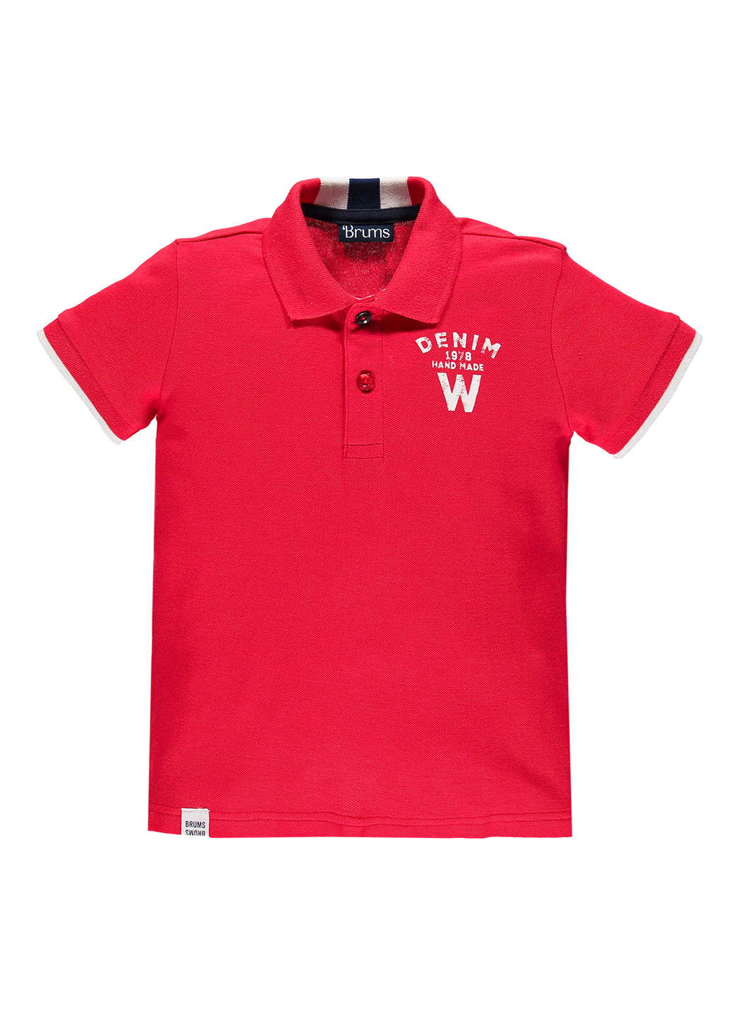 Красная детская футболка-поло для мальчика Brums с надписью