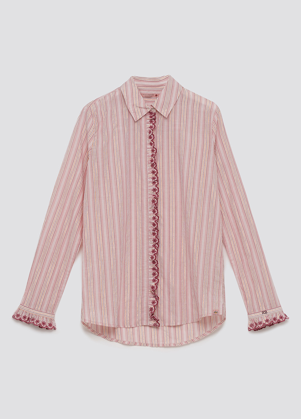 Розовая кэжуал рубашка в полоску Scotch & Soda