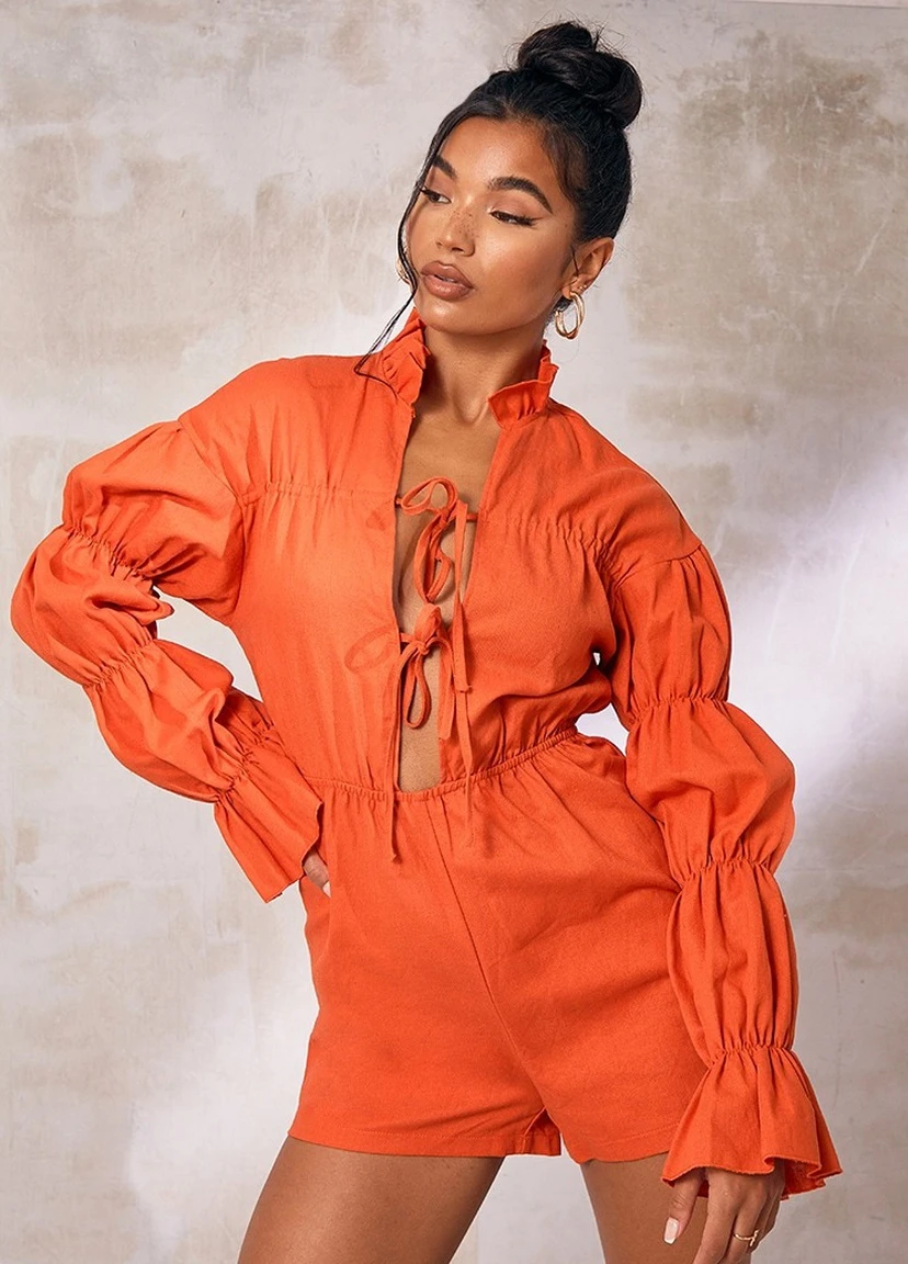 Комбінезон PrettyLittleThing однотонний червоний кежуал