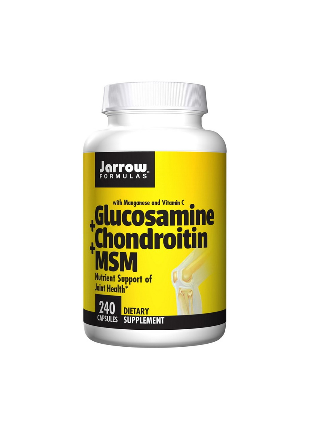 Глюкозамін хондроїтин МСМ Glucosamine + Chondroitin + MSM 240 капсул Jarrow Formulas (255410276)