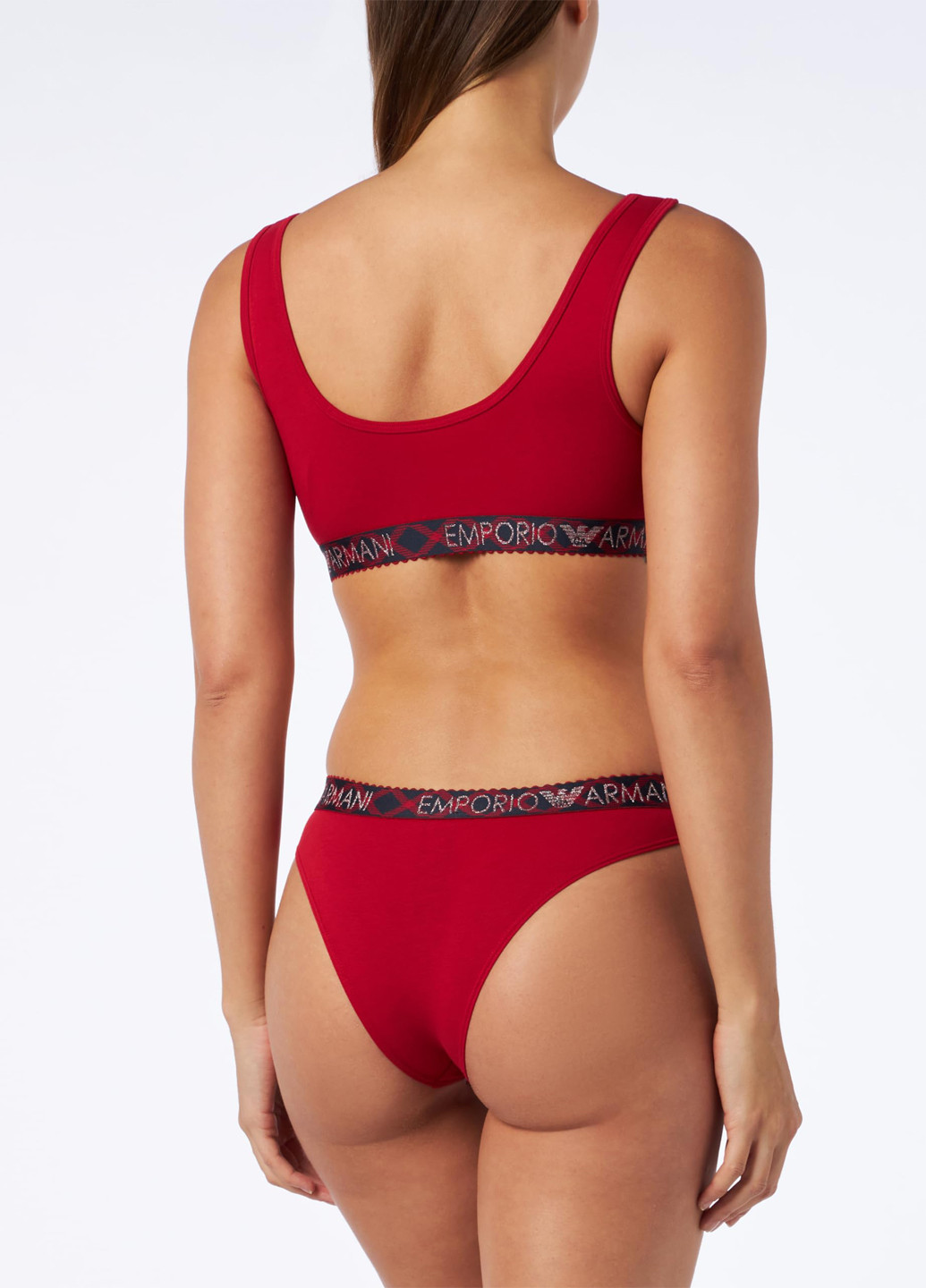Червоний демісезонний комплект (топ, трусики) Emporio Armani