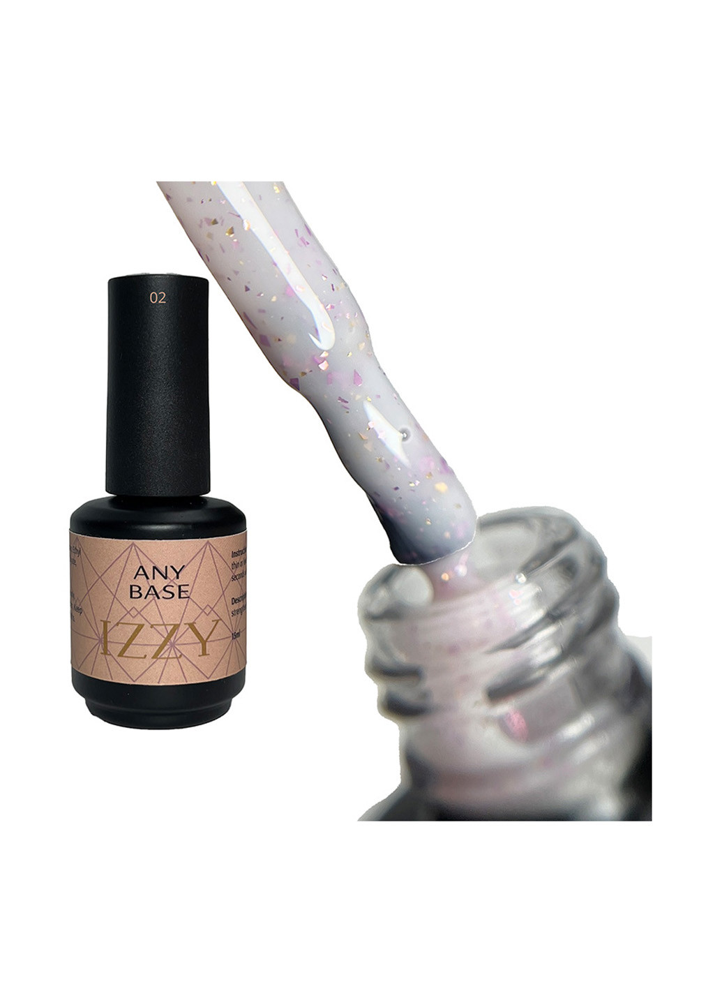 База для маникюра молочная с розовой талией, Any Base 02, 15 г Izzy (363030696)