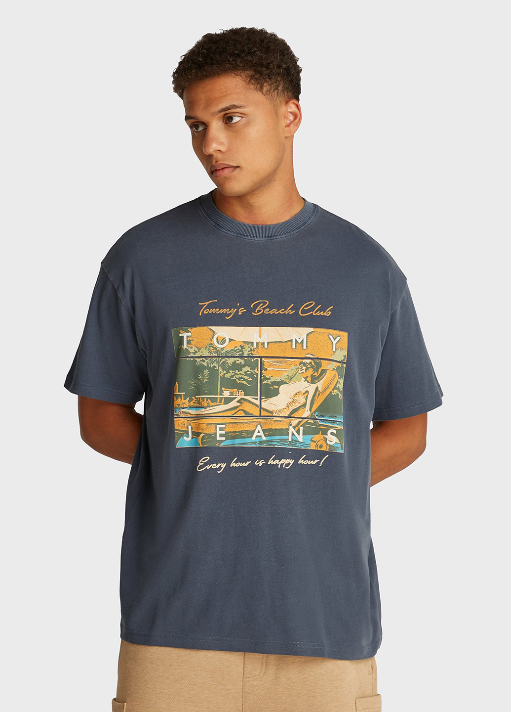 Сіро-синя футболка Tommy Jeans