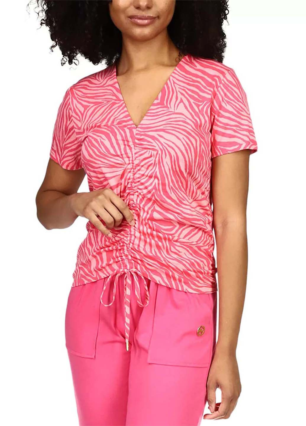 Розовая летняя футболка Michael Kors