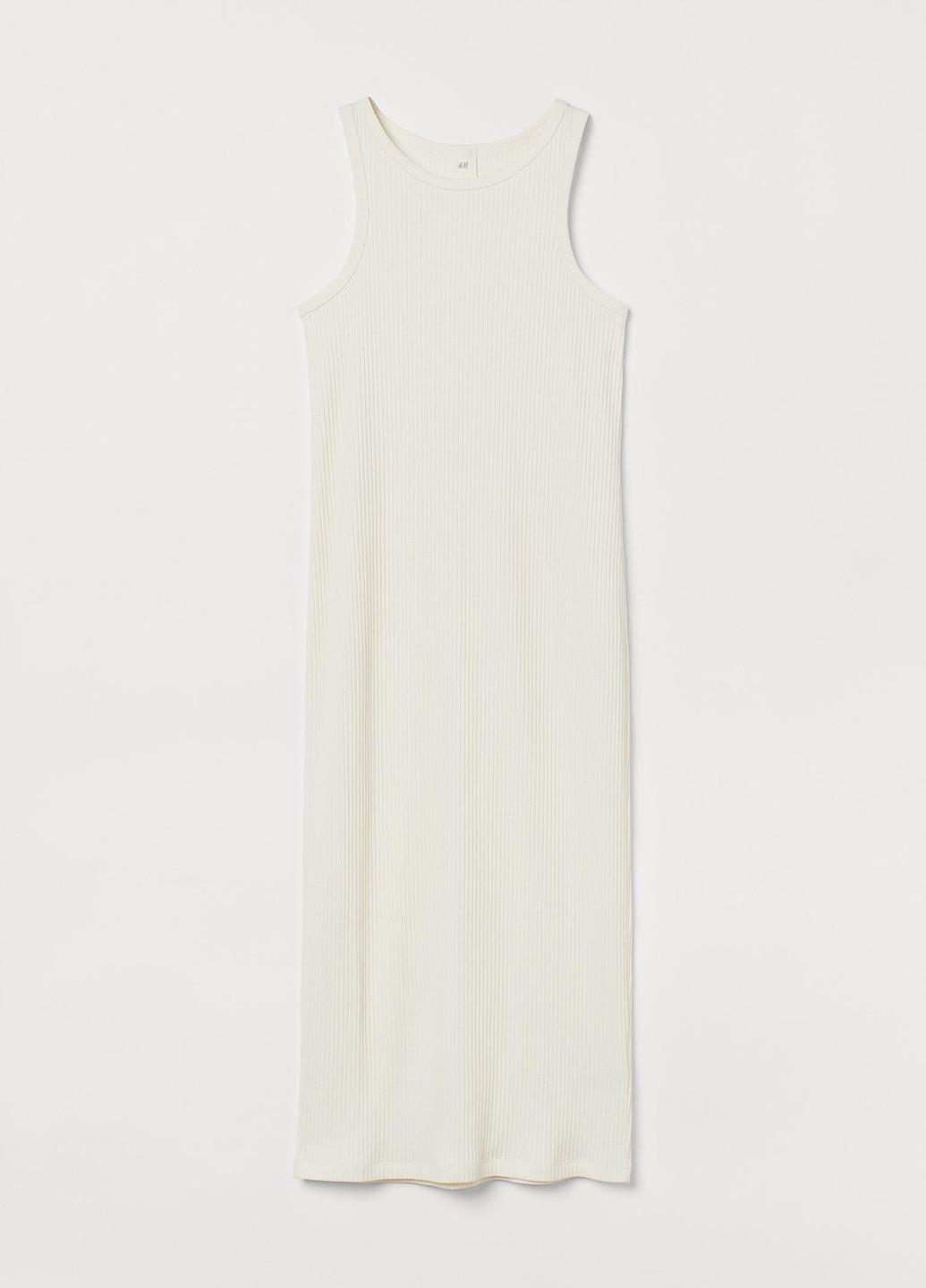 Молочное кэжуал платье платье-майка H&M однотонное