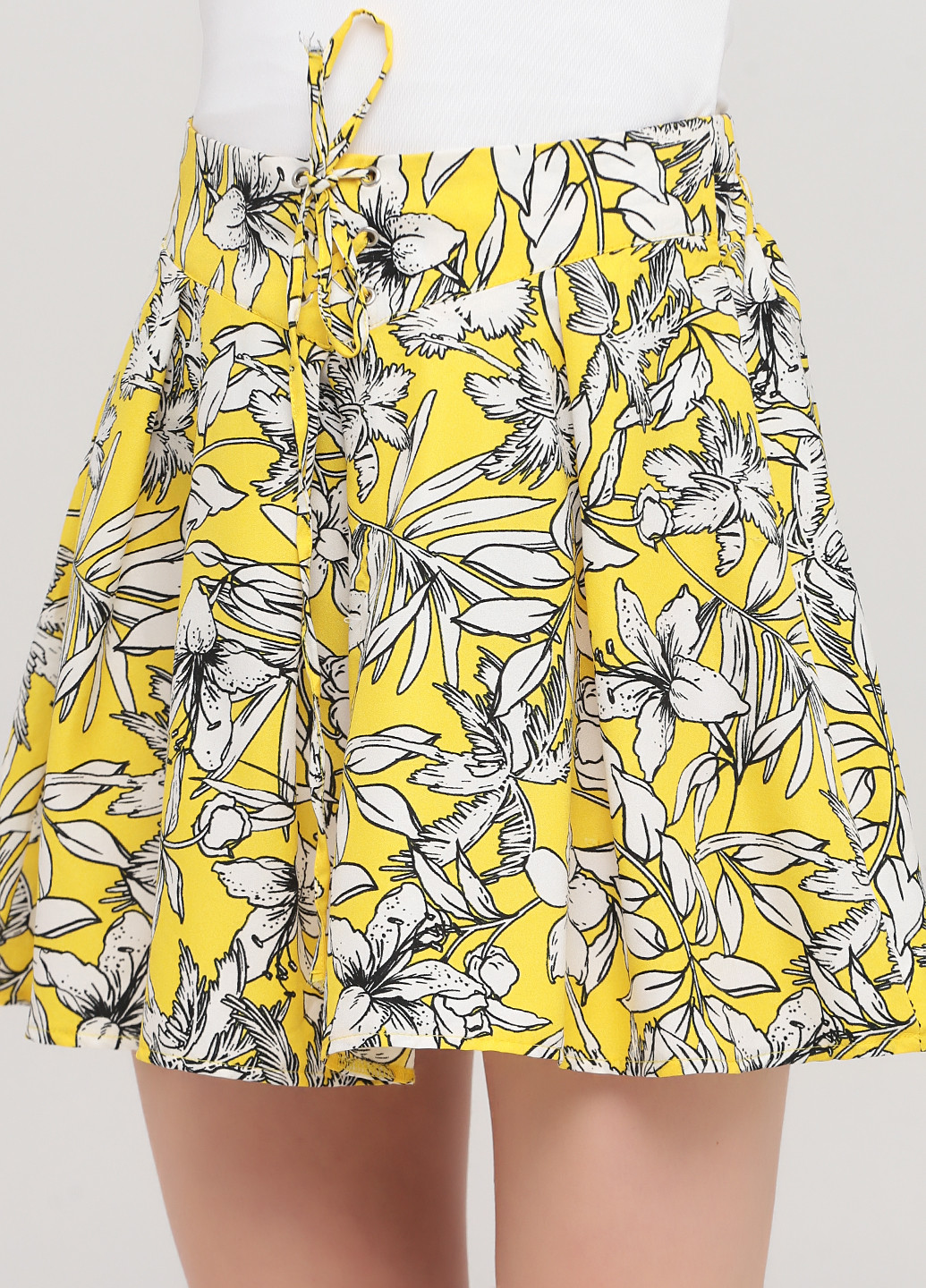 Желтая кэжуал с рисунком юбка LFT клешированная