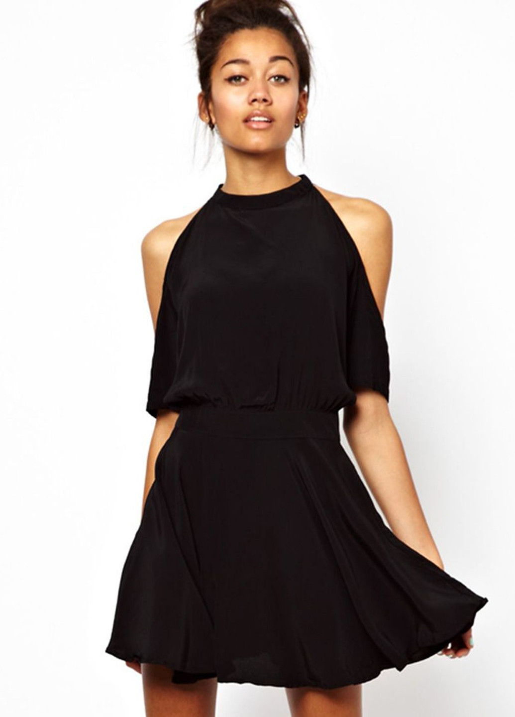 Черное кэжуал платье клеш Motel однотонное