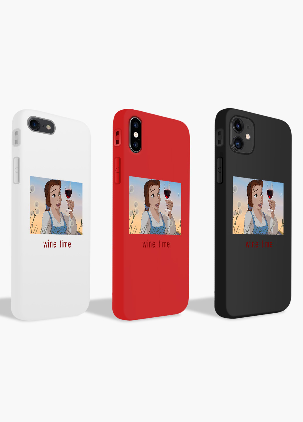 Чохол силіконовий Apple Iphone X Белль з вином Дісней (Disney Belle) Білий (6129-1429) MobiPrint (219504916)