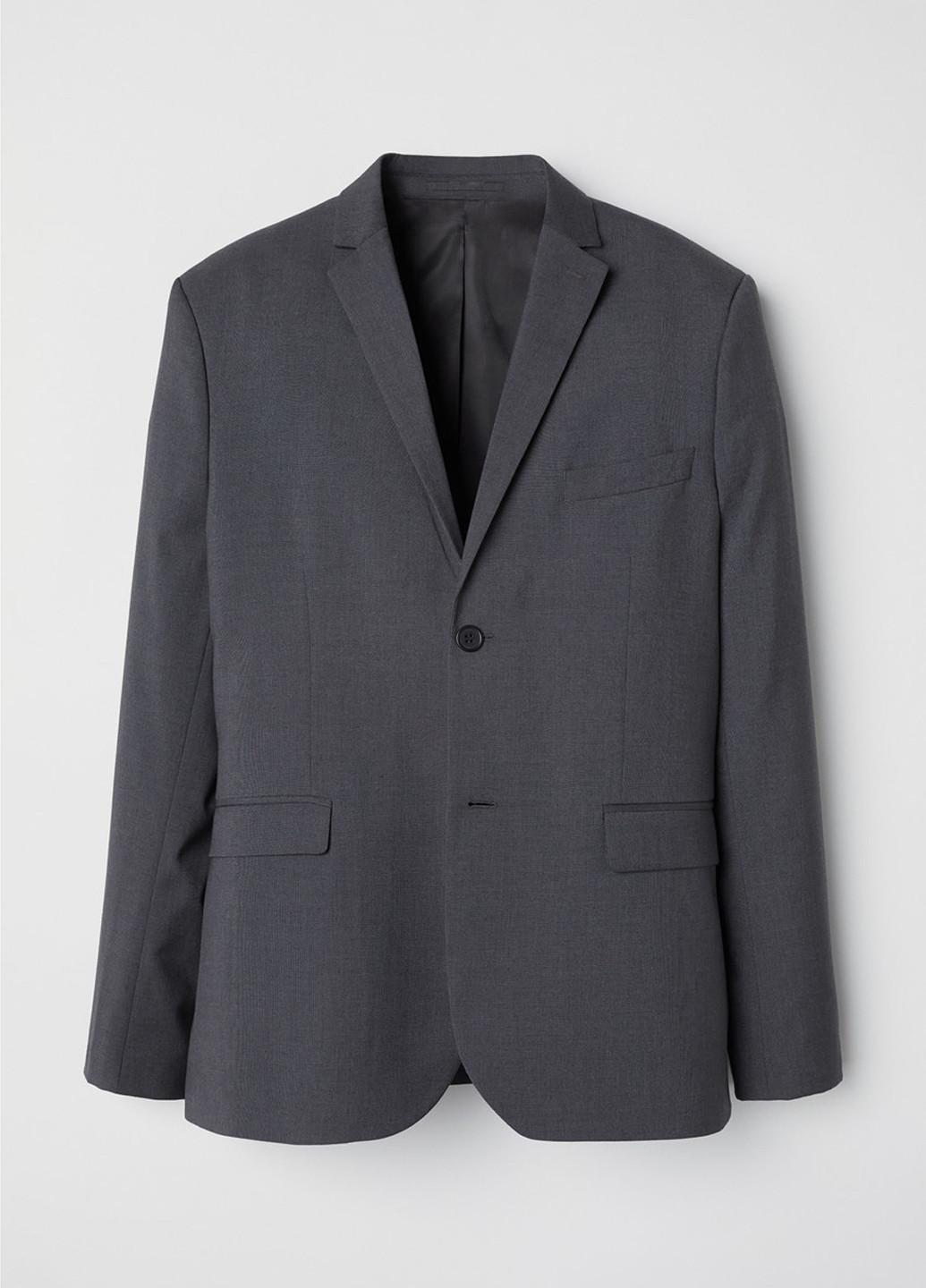 Пиджак H&M однотонный тёмно-серый деловой