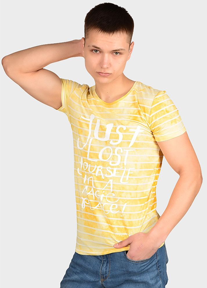 Желтая футболка мужская желтая размер s AAA