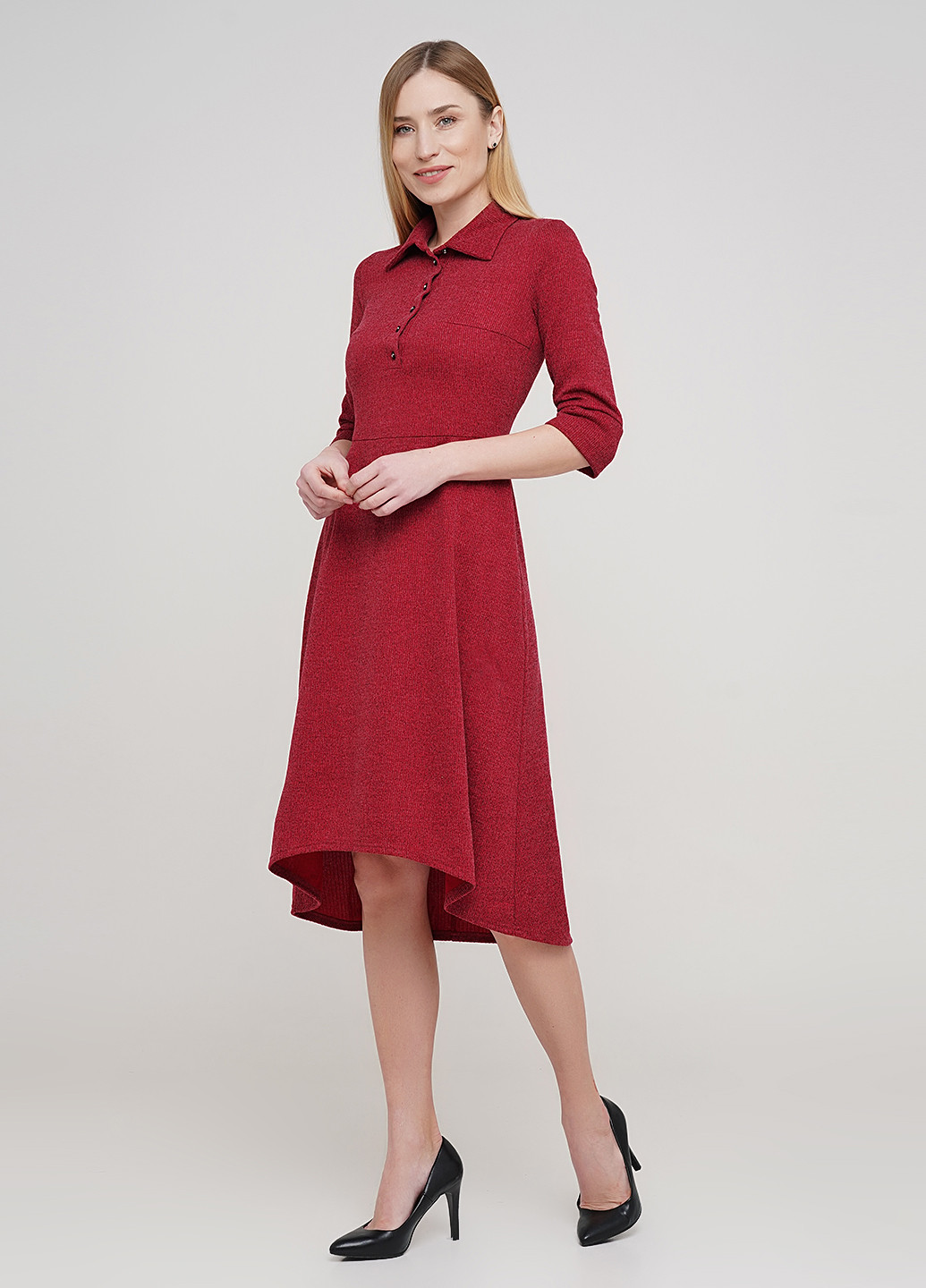 Красное кэжуал платье Anastasimo меланжевое