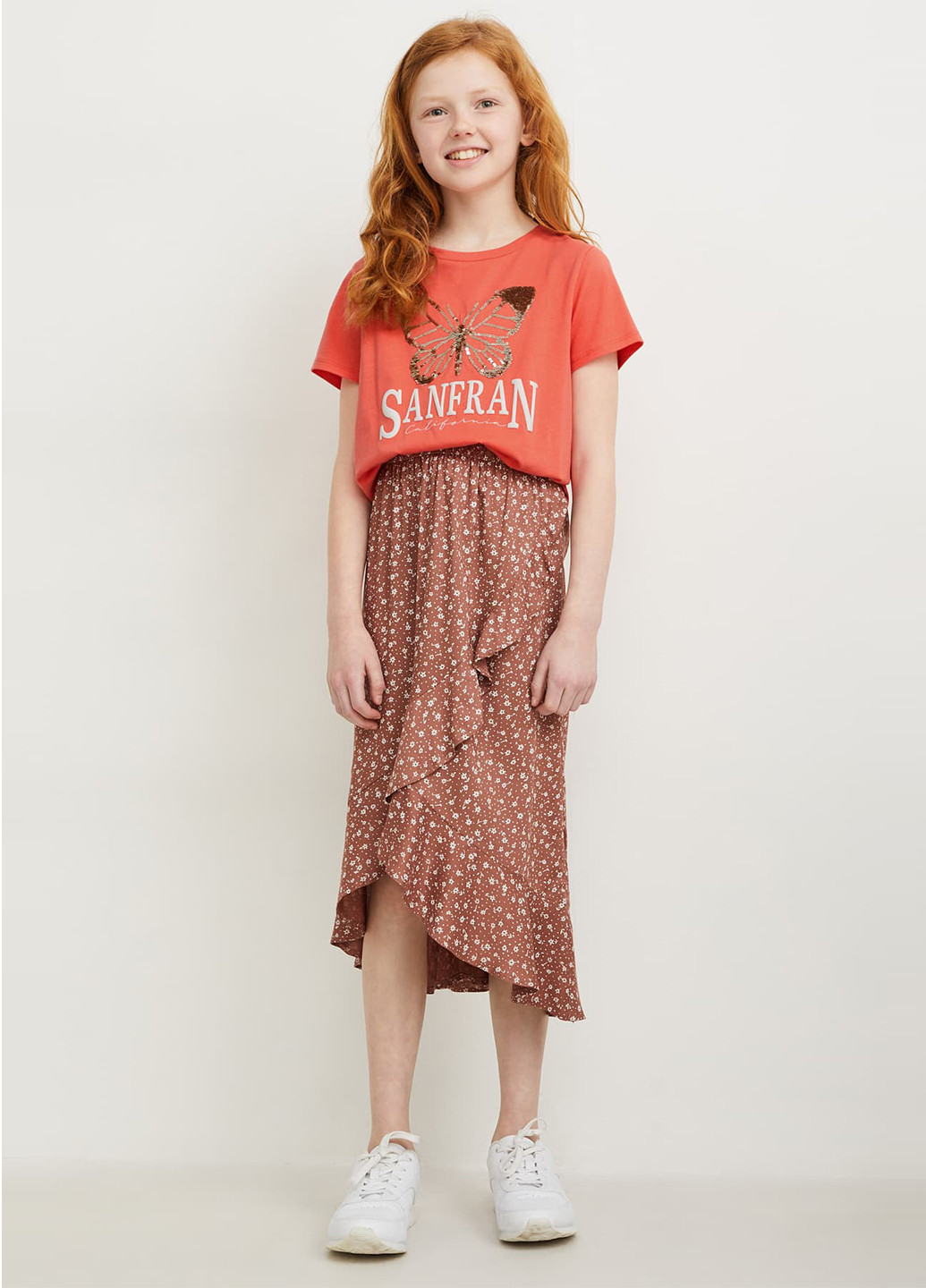 Лососевая летняя футболка C&A