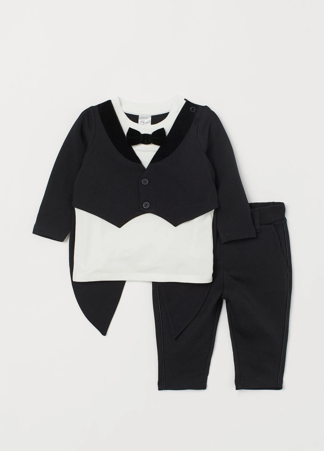 Чорний демісезонний комплект (лонгслів, штани) H&M